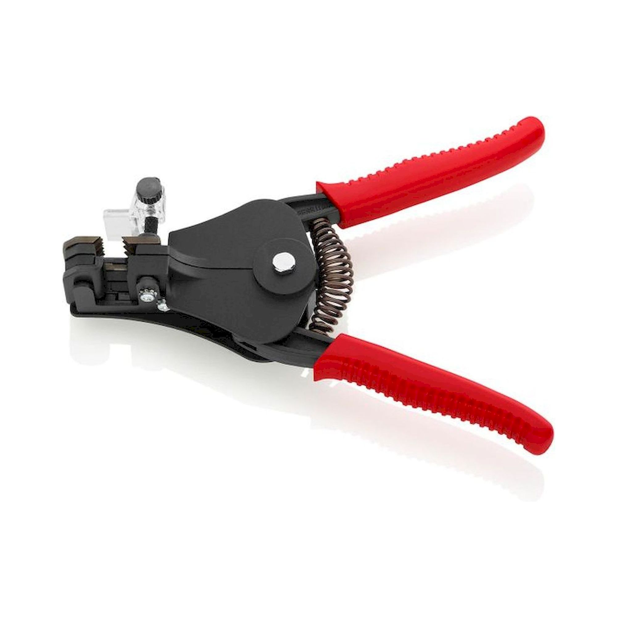 Knipex 12 11 180. Abisolierzange mit Formmessern, schwarz lackiert, mit Kunststoff-Griffhüllen, 180 mm