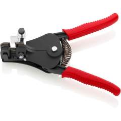 Knipex 12 11 180. Stripping pliers with shaped blades, black lacquered, with plastic handles, 180 mm