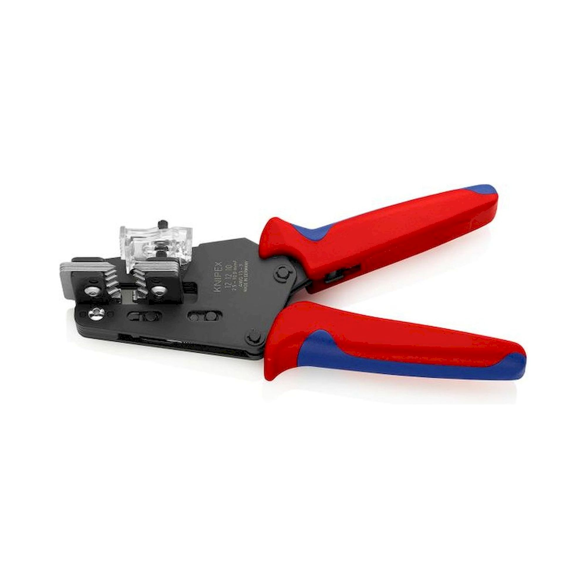 Knipex 12 12 10. Präzisions-Abisolierzange mit Formmessern, brüniert, AWG 13 - 7, 195 mm