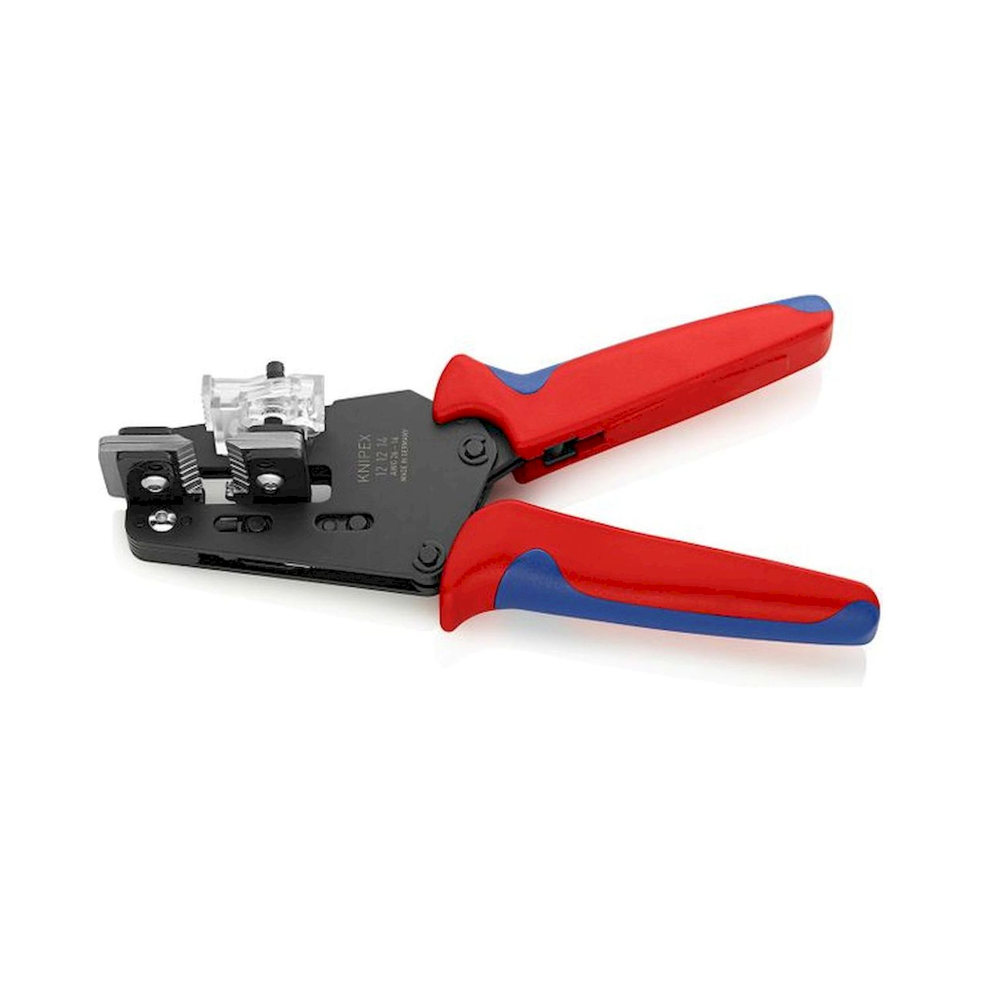 Knipex 12 12 14. Präzisions-Abisolierzange mit Formmessern, brüniert, AWG 16 - 26, 195 mm