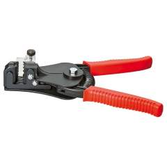 Knipex 12 21 180. Stripping pliers with shaped knives, painted black, with plastic grips, 180 mm