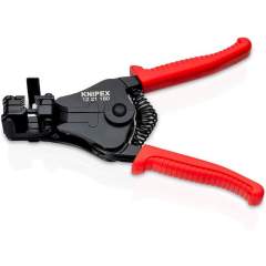 Knipex 12 21 180 SB. Stripping pliers with shaped knives, painted black, with plastic handles, 180 mm, sales packaging