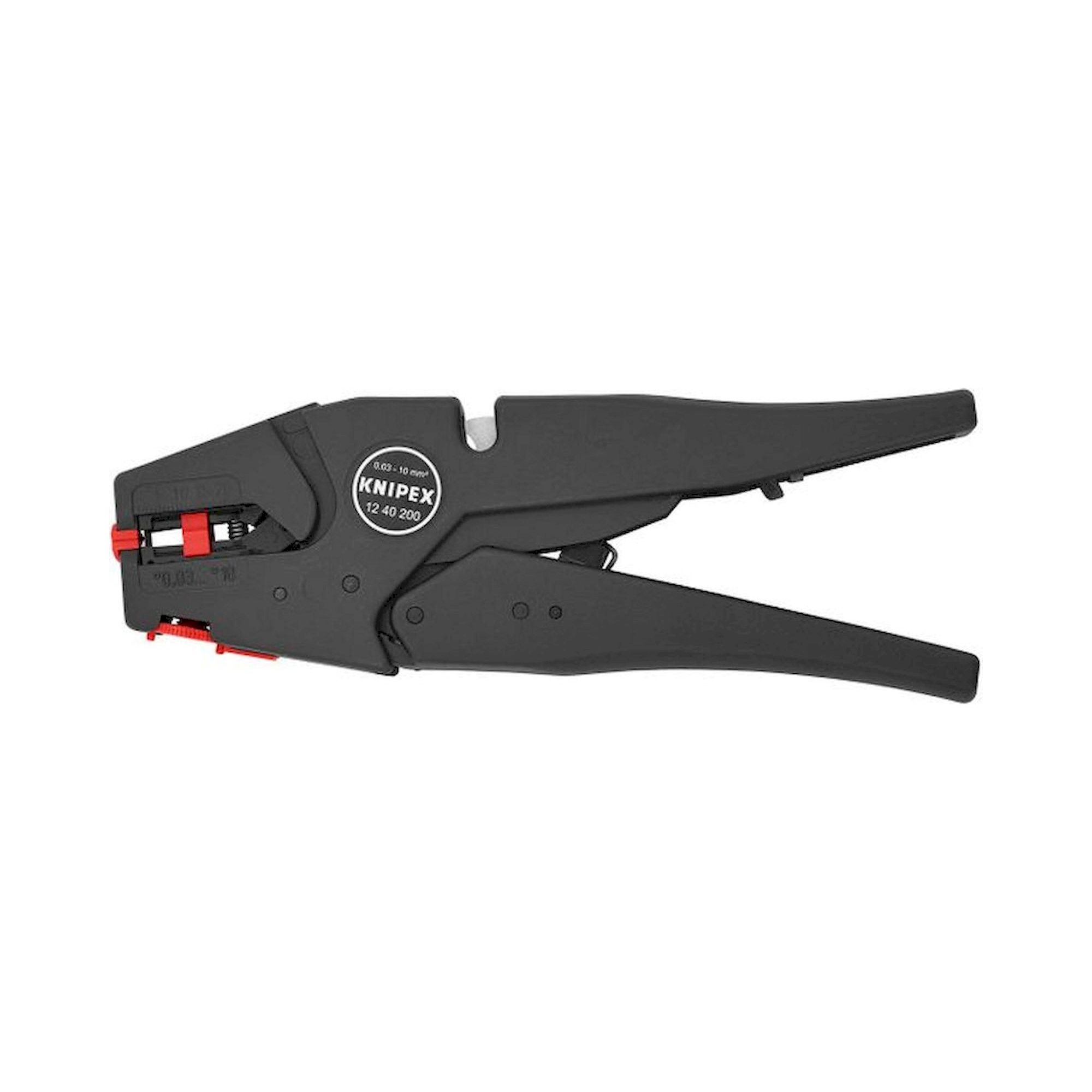 Knipex 12 40 200 SB. Self-adjusting wire  stripper, 0.03 - 10.0 mm2, 200 mm, sales packaging