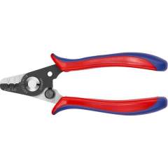 Knipex 12 82 130 SB. Stripping pliers for fiber optic cables, burnished, with plastic grips, 130 mm, sales packaging