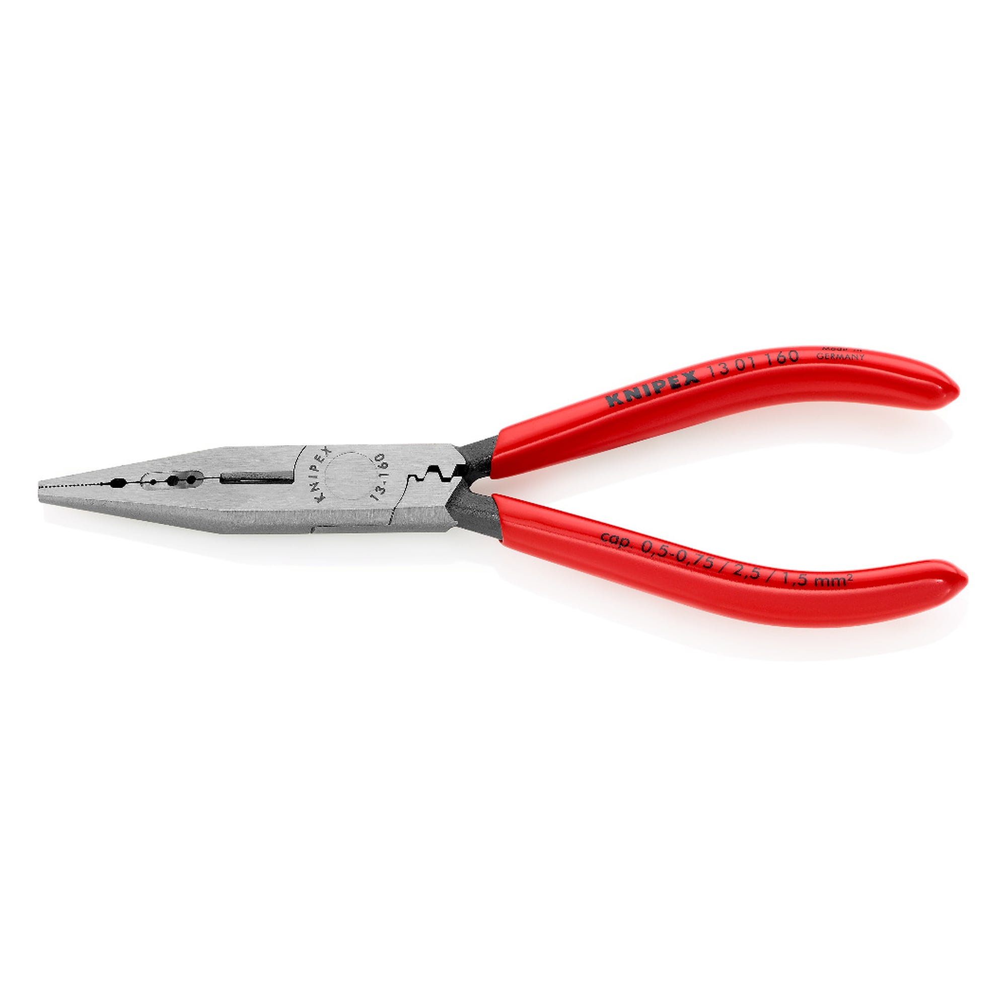 Electricians' pliers for gripping, bending, cutting, stripping and crimping, 160 mm