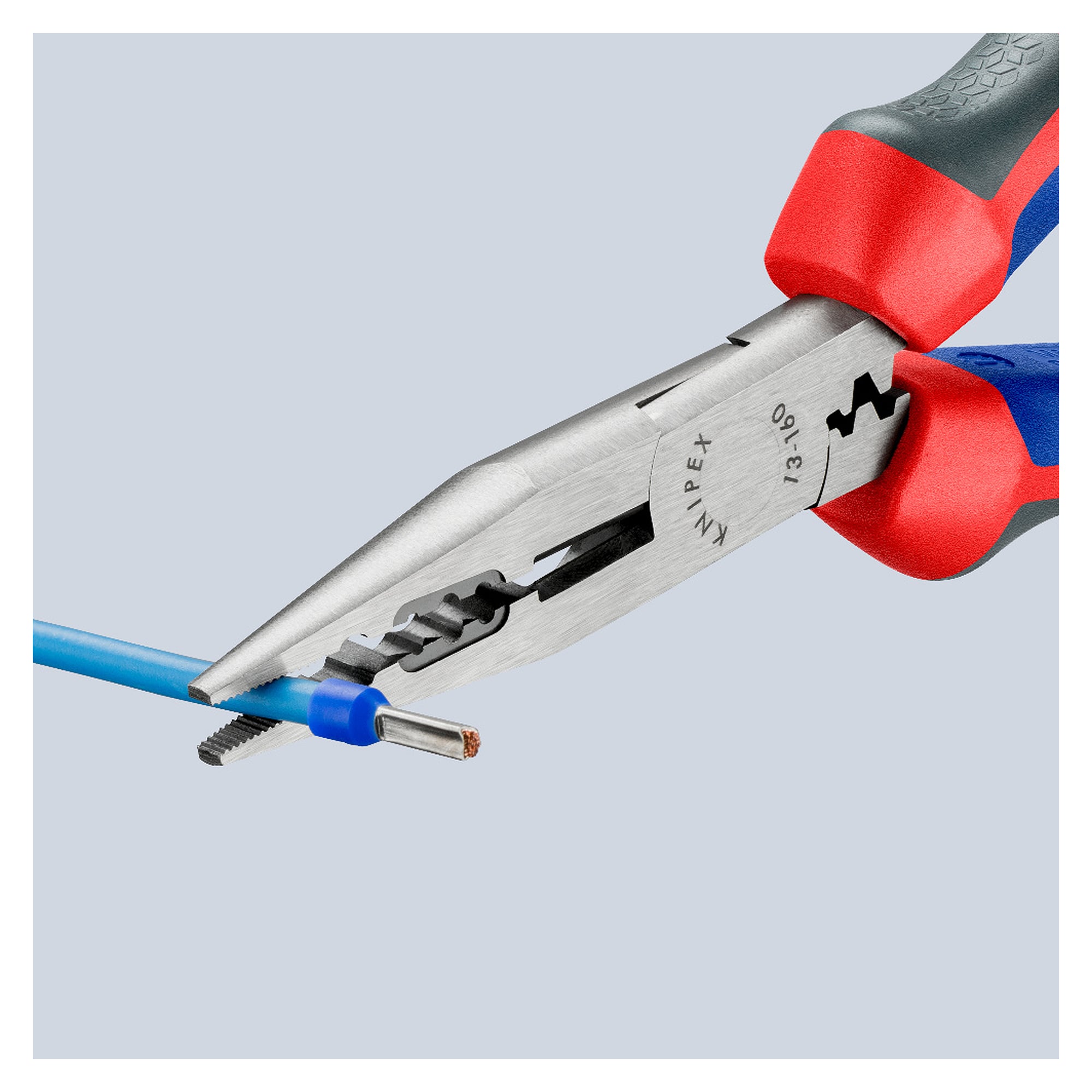 Verdrahtungszange 5 in 1 zum Schneiden, Abisolieren und Crimpen, 0,5 bis 2,5 mm², 160 mm
