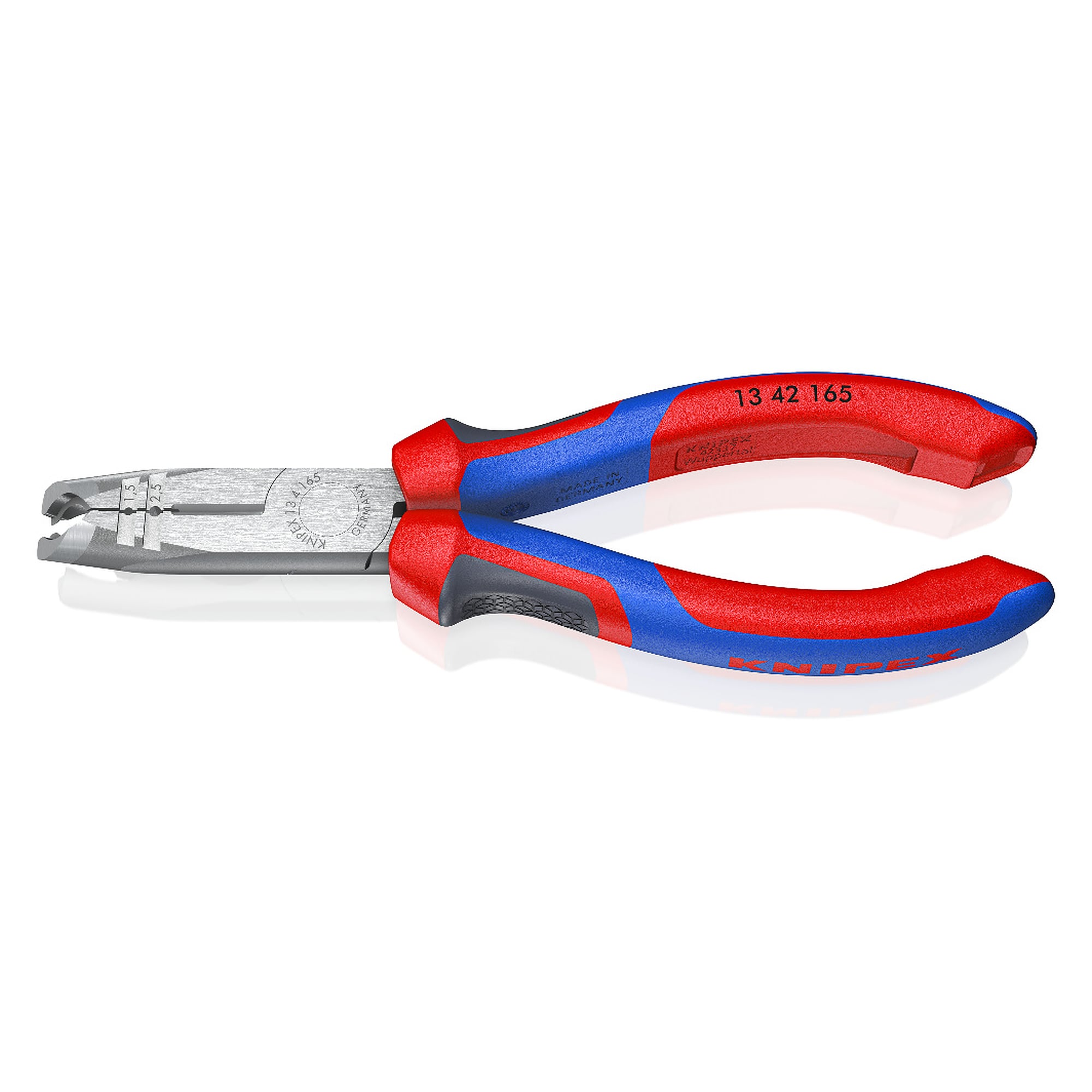 Stripping pliers for round cables Ø 8 to 13 mm, with side cutter and stripping holes, 165 mm