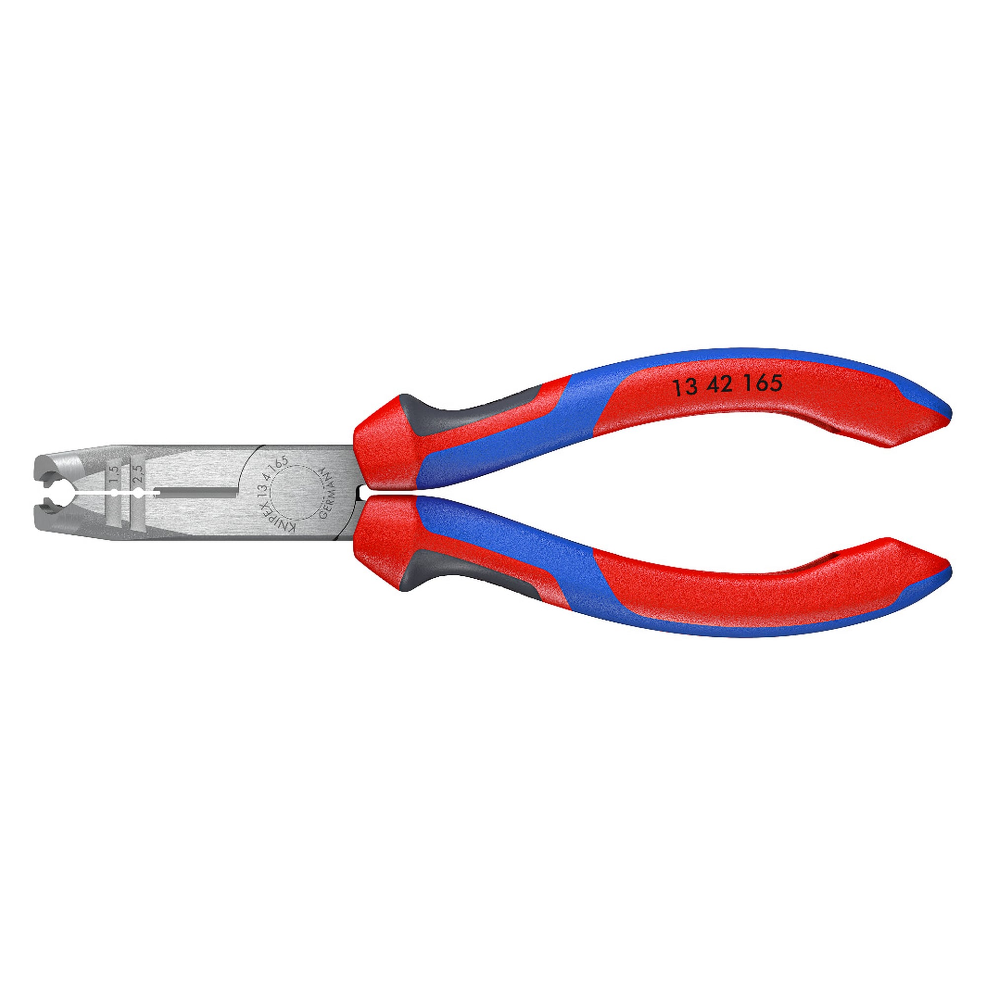 Stripping pliers for round cables Ø 8 to 13 mm, with side cutter and stripping holes, 165 mm