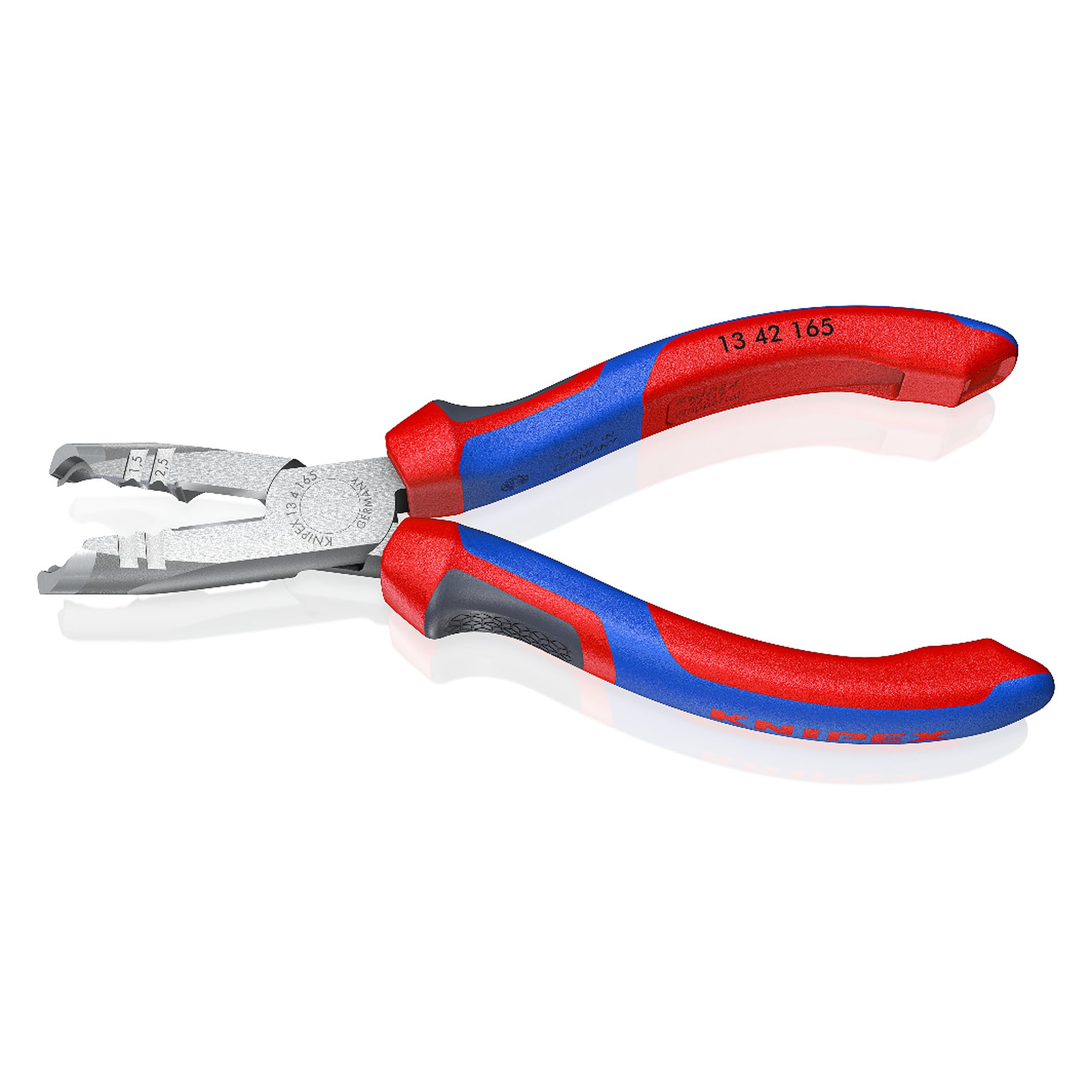 Stripping pliers for round cables Ø 8 to 13 mm, with side cutter and stripping holes, 165 mm