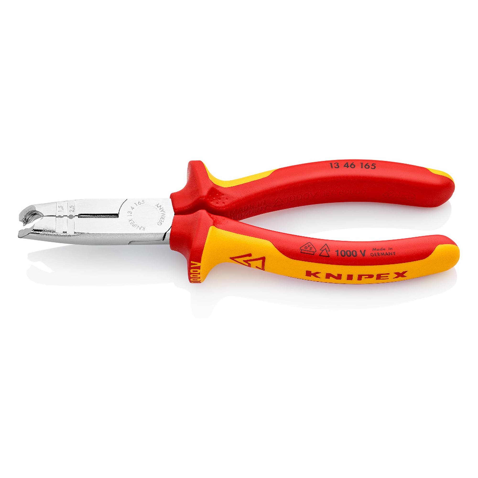 Pince à dégainer isolée VDE pour câbles ronds Ø 8 à 13 mm, chromée, 165 mm