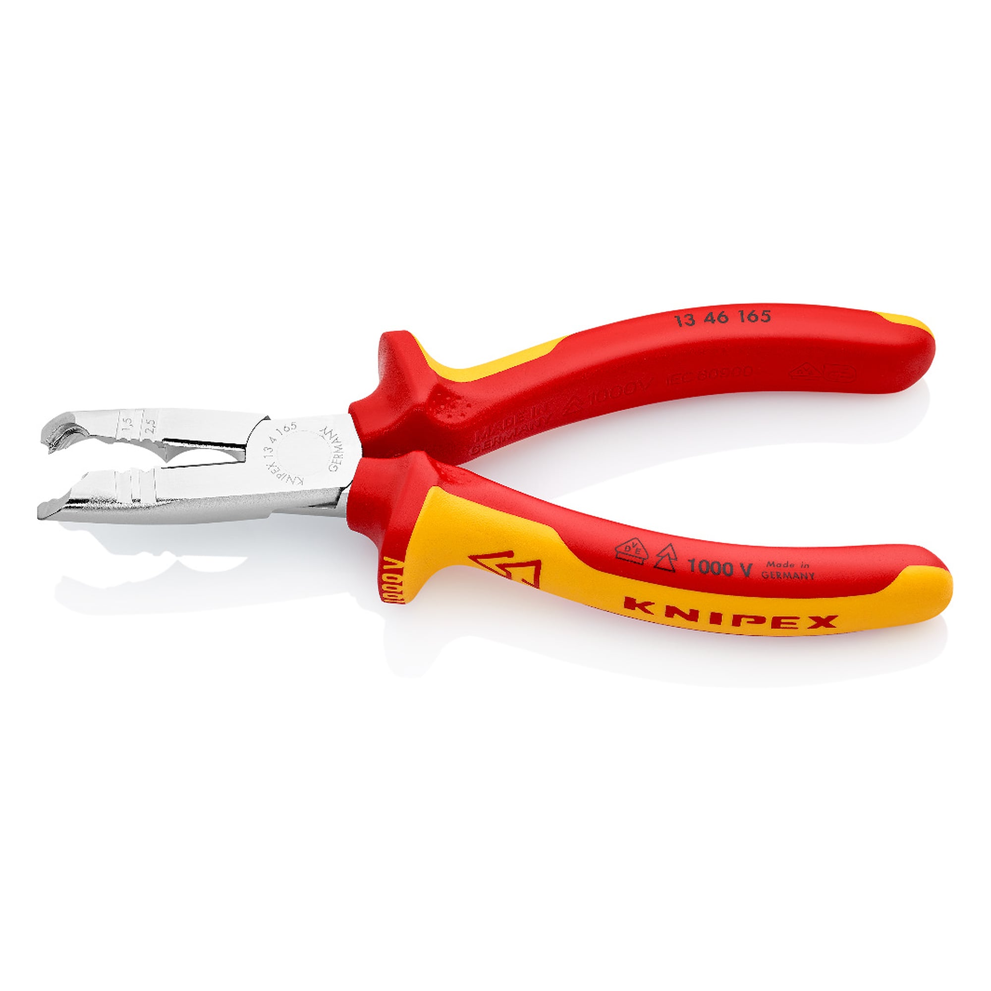 Pince à dégainer isolée VDE pour câbles ronds Ø 8 à 13 mm, chromée, 165 mm