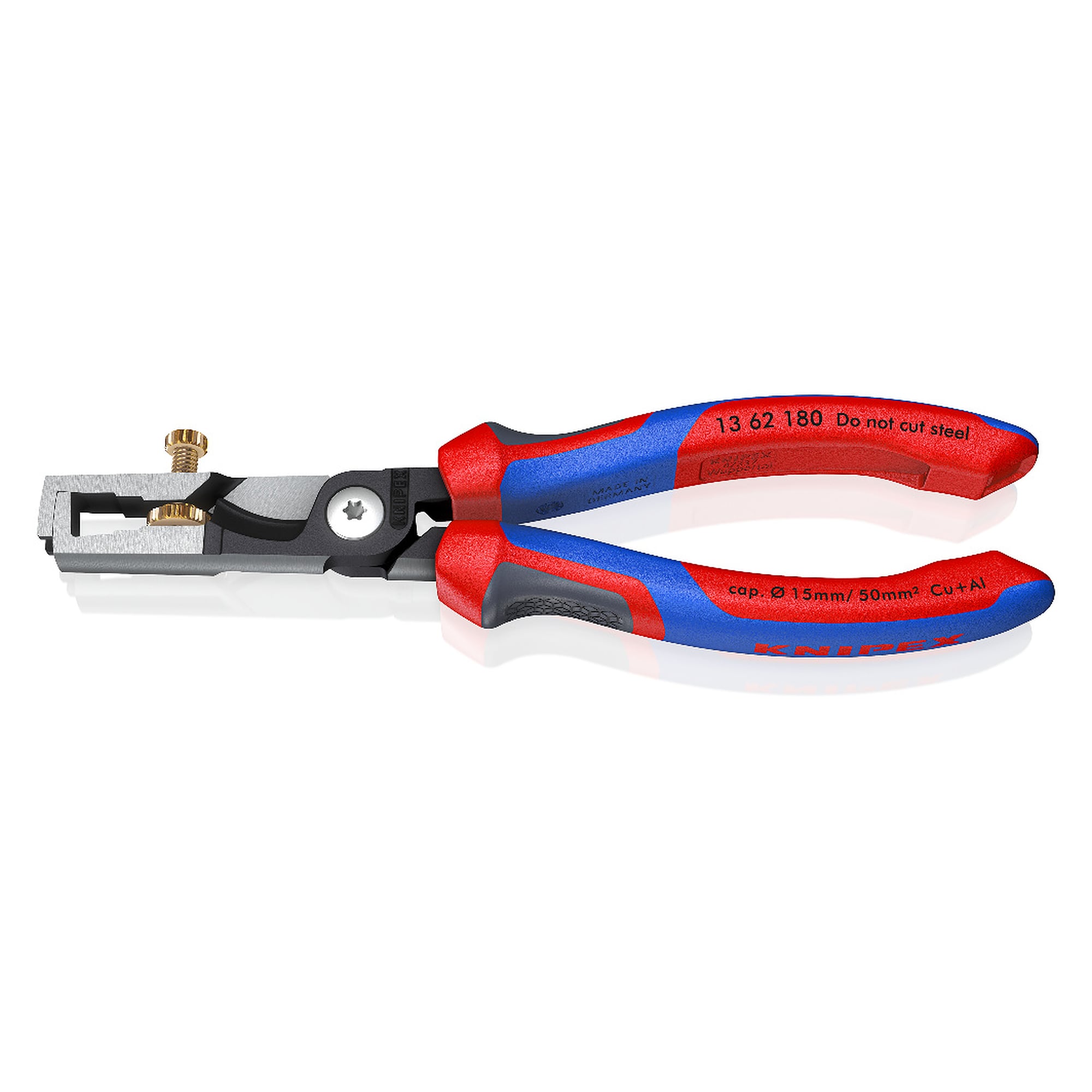 StriX Abisolierzange mit Kabelschere für Kabel bis Ø 15 mm, Leiter bis 10 mm², 180 mm