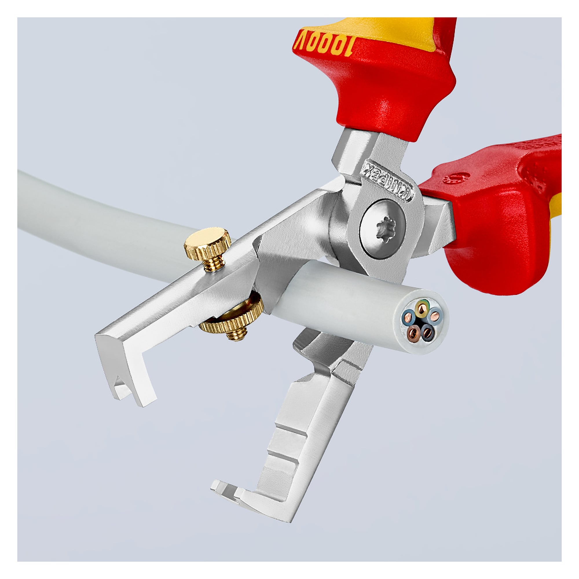 Pince à dénuder StriX VDE avec coupe-câbles jusqu'à Ø 15 mm, chromée, 180 mm