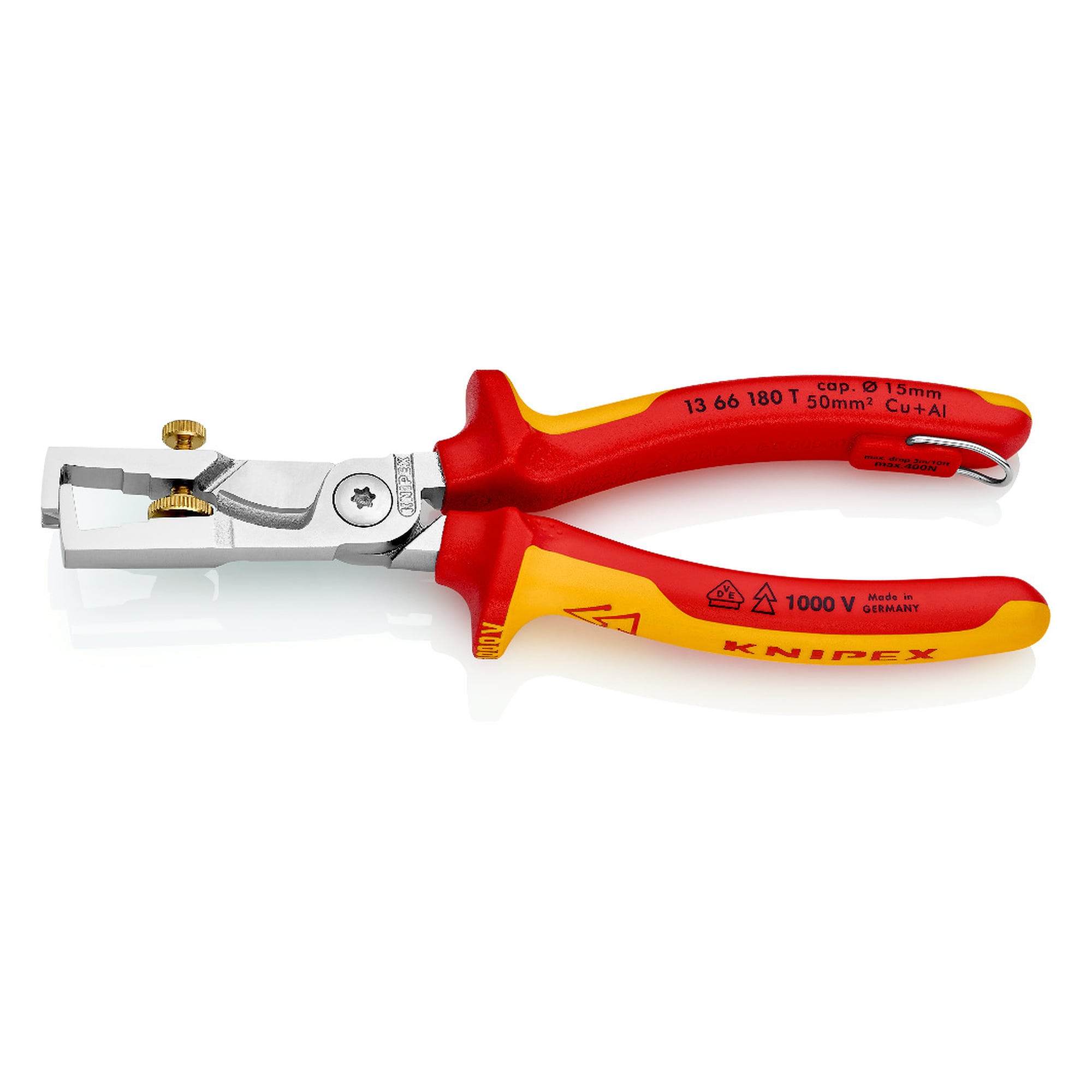 StriX wire stripper VDE with cable shears and tether attachment point, up to 10 mm², 180 mm