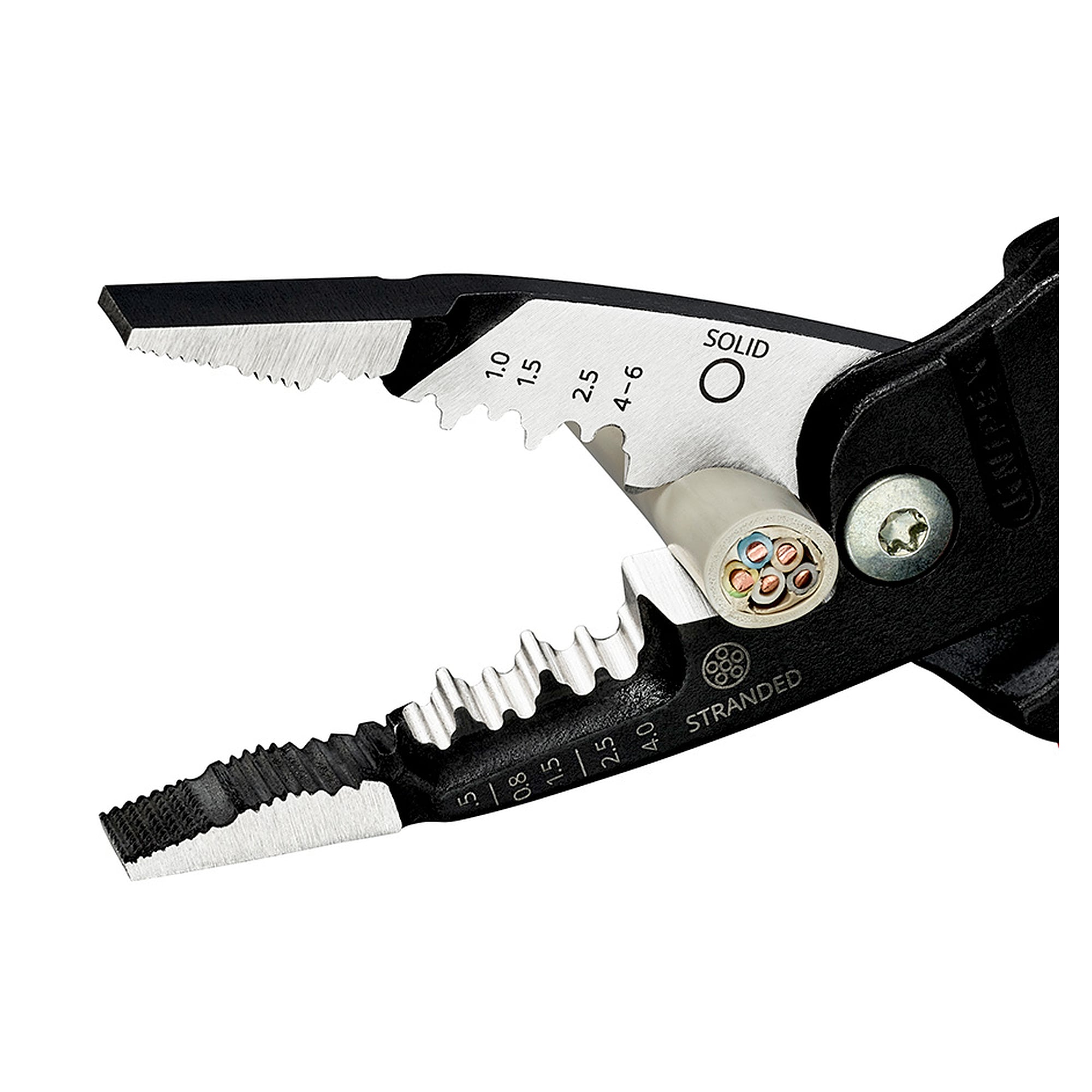 Multifunctional electricians' pliers metric version for 0.75 to 6 mm², cables up to 15 mm, 200 mm