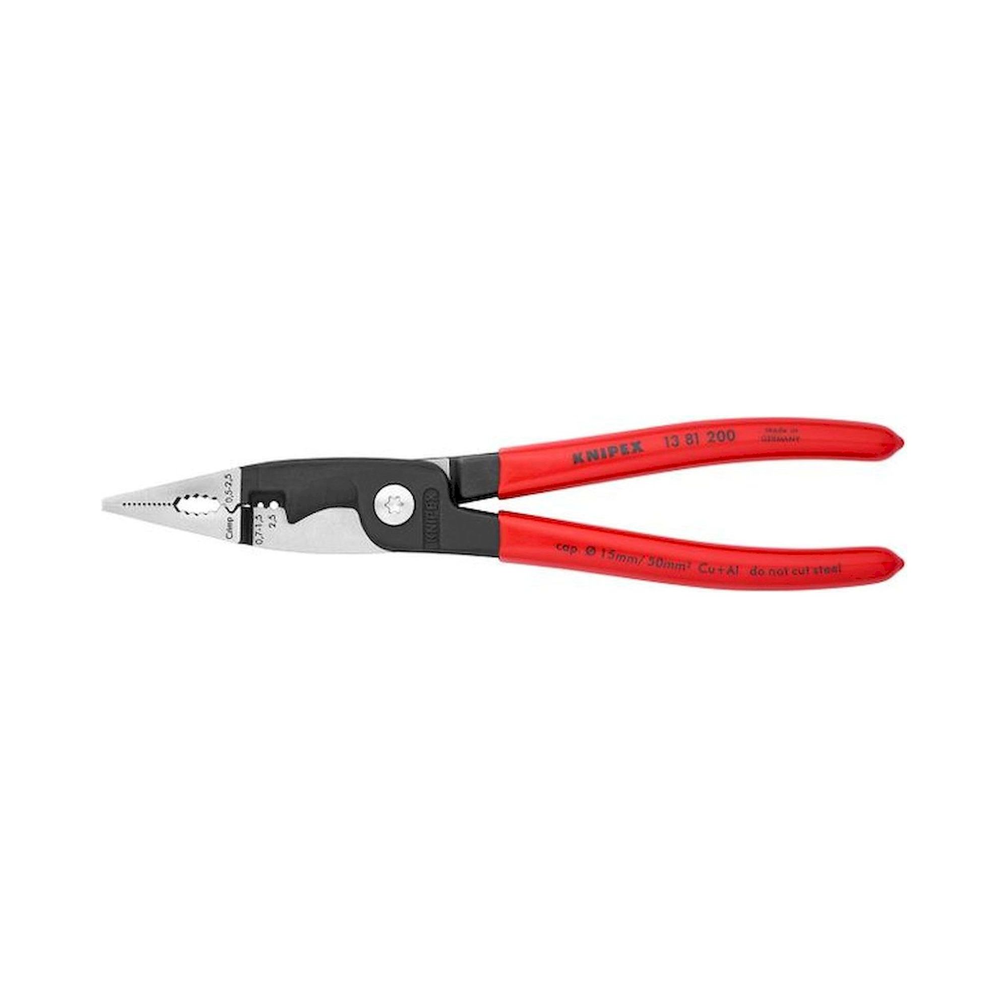 Knipex 13 81 200. Electrical installation pliers, black atramentized, 200 mm