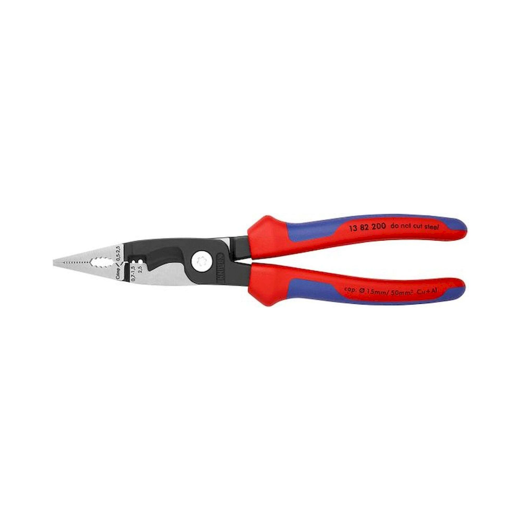 Knipex 13 82 200. Electrical installation pliers, black atramentized, 200 mm