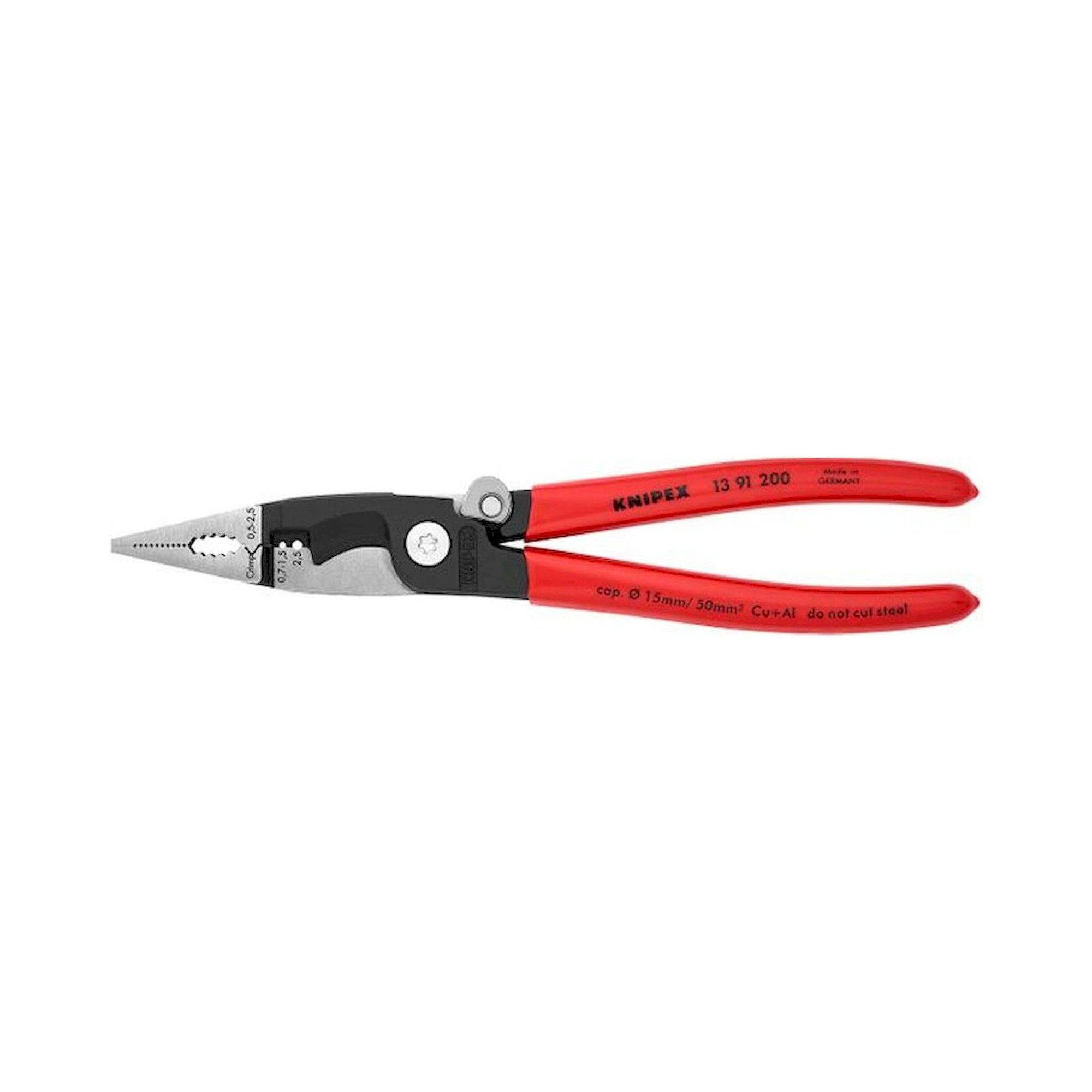 Knipex 13 91 200. Elektro-Installationszange, schwarz atramentiert, 200 mm