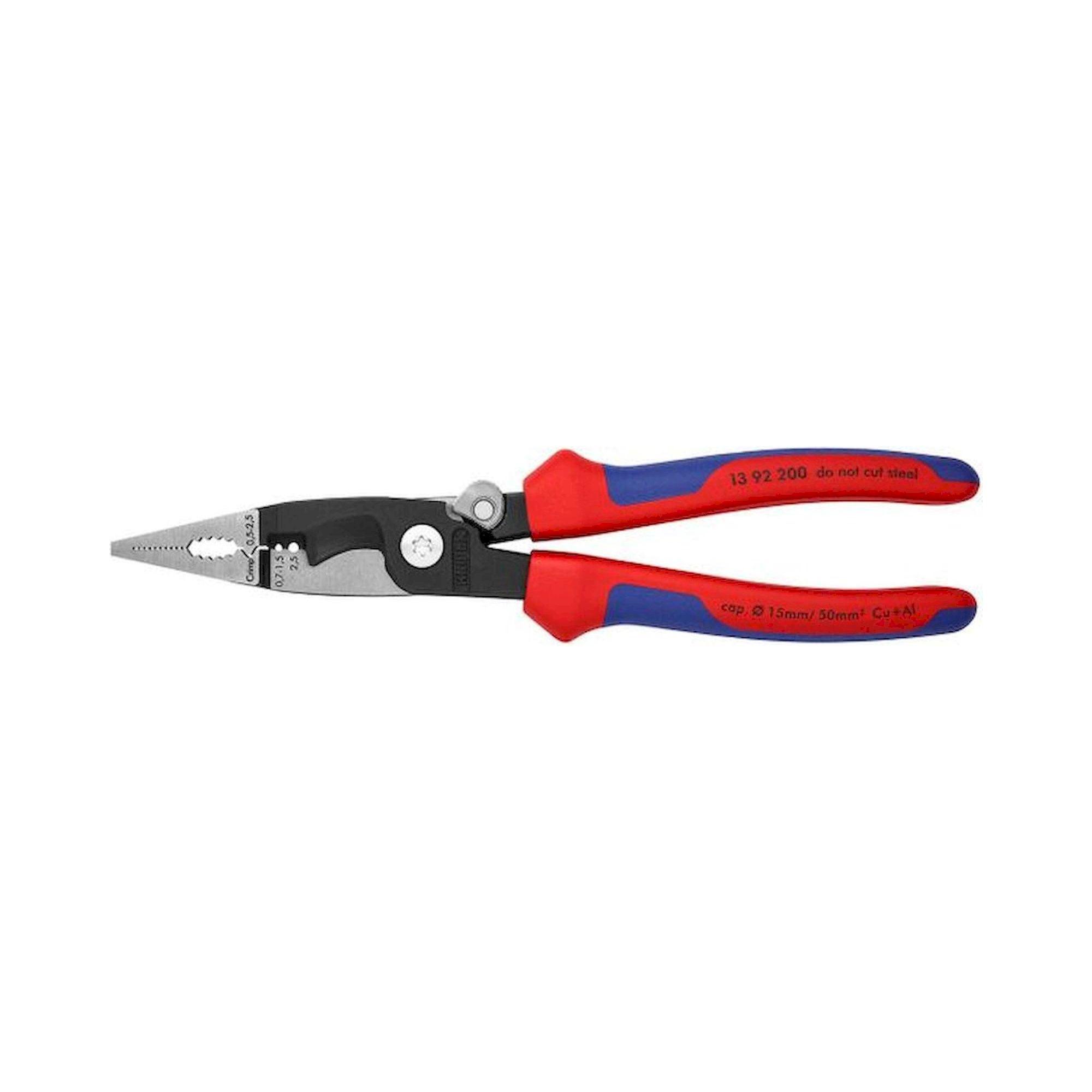 Knipex 13 92 200. Electrical installation pliers, black atramentized, 200 mm
