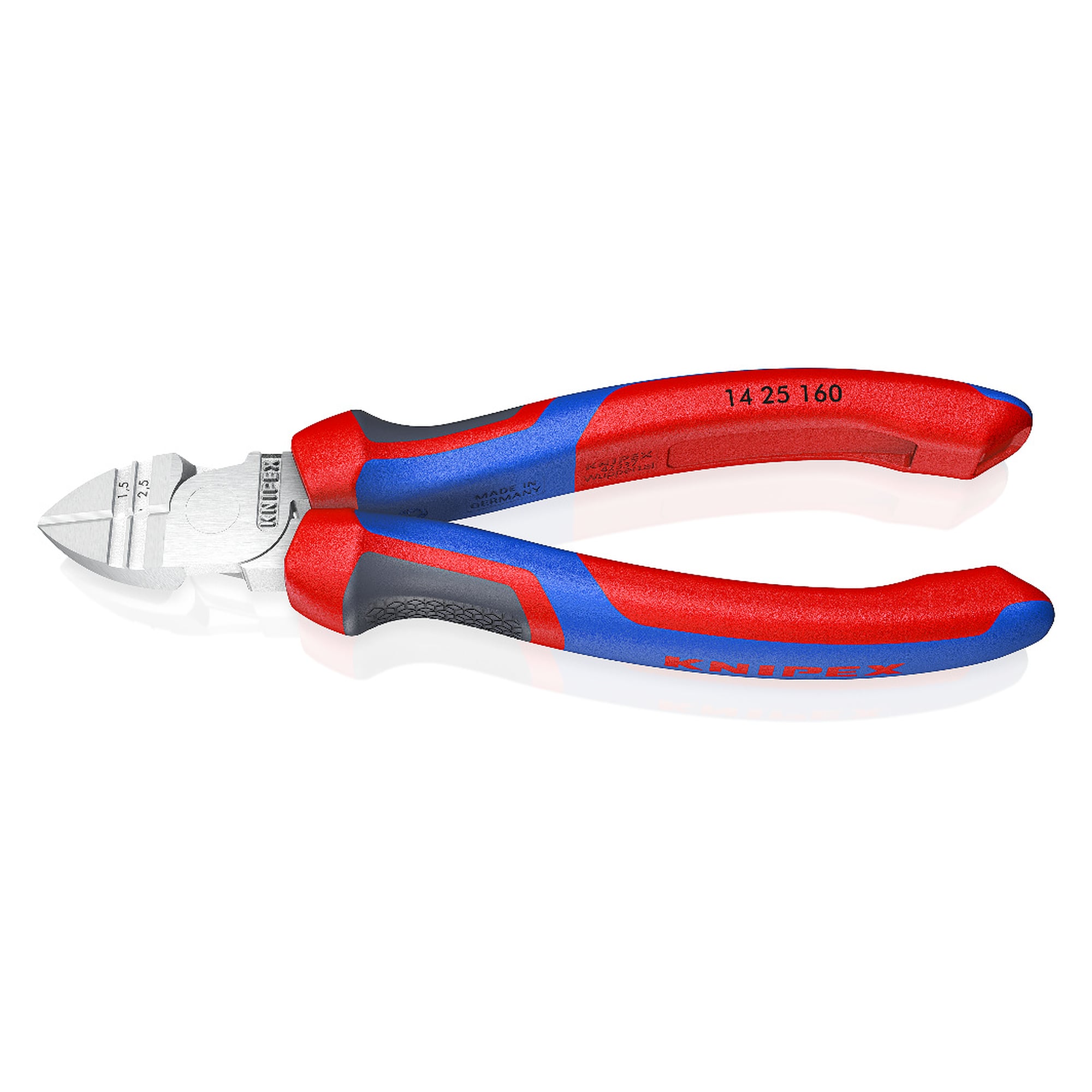 Pince coupante latérale à dénuder chromée, poignées confort, 60 HRC, 160 mm