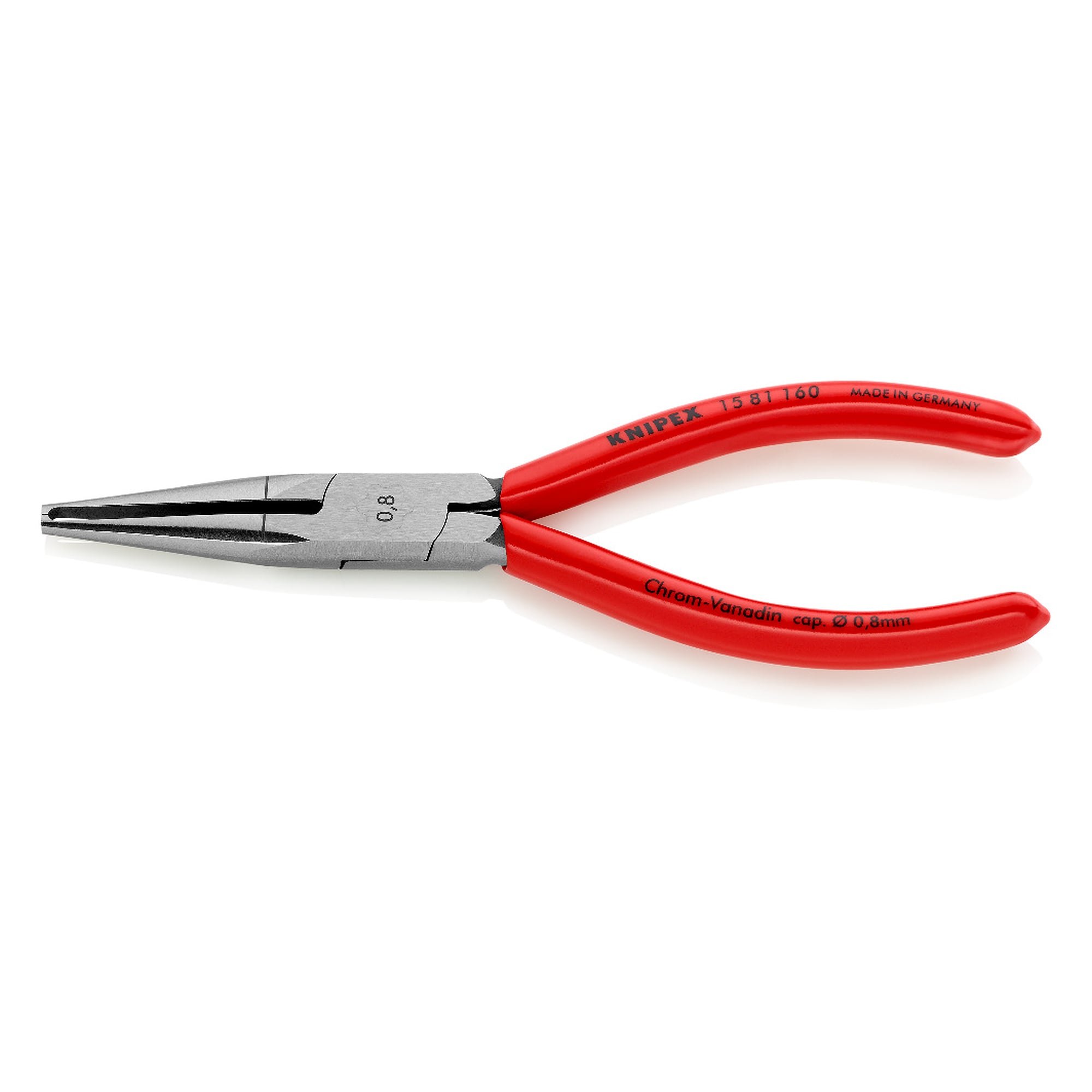 Abisolierzange mit festem Prisma für Ø 0,8 mm, Öffnungsfeder, 160 mm
