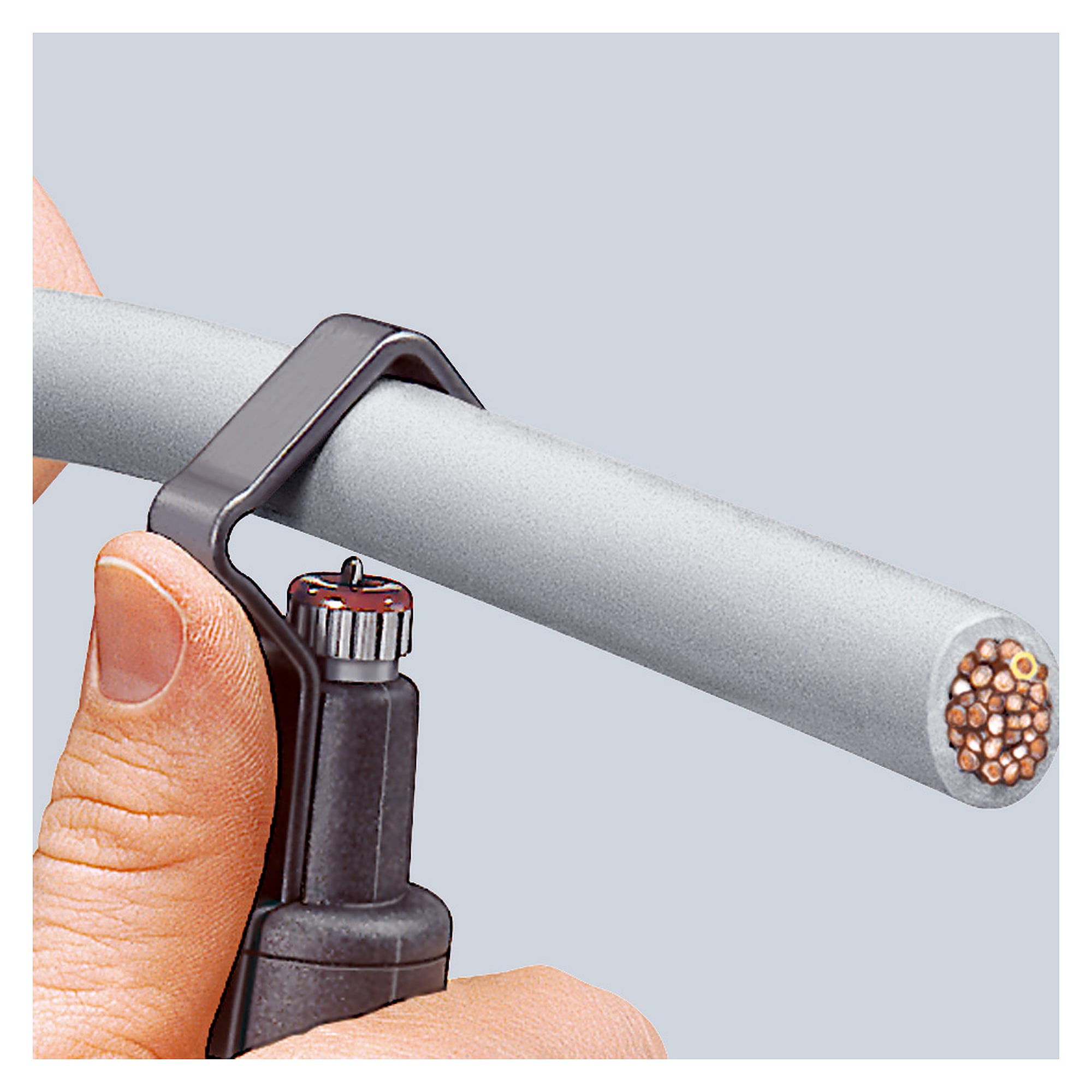 Outil à dégainer pour coupe en spirale sur câbles ronds Ø 19,0 - 40,0 mm, 150 mm