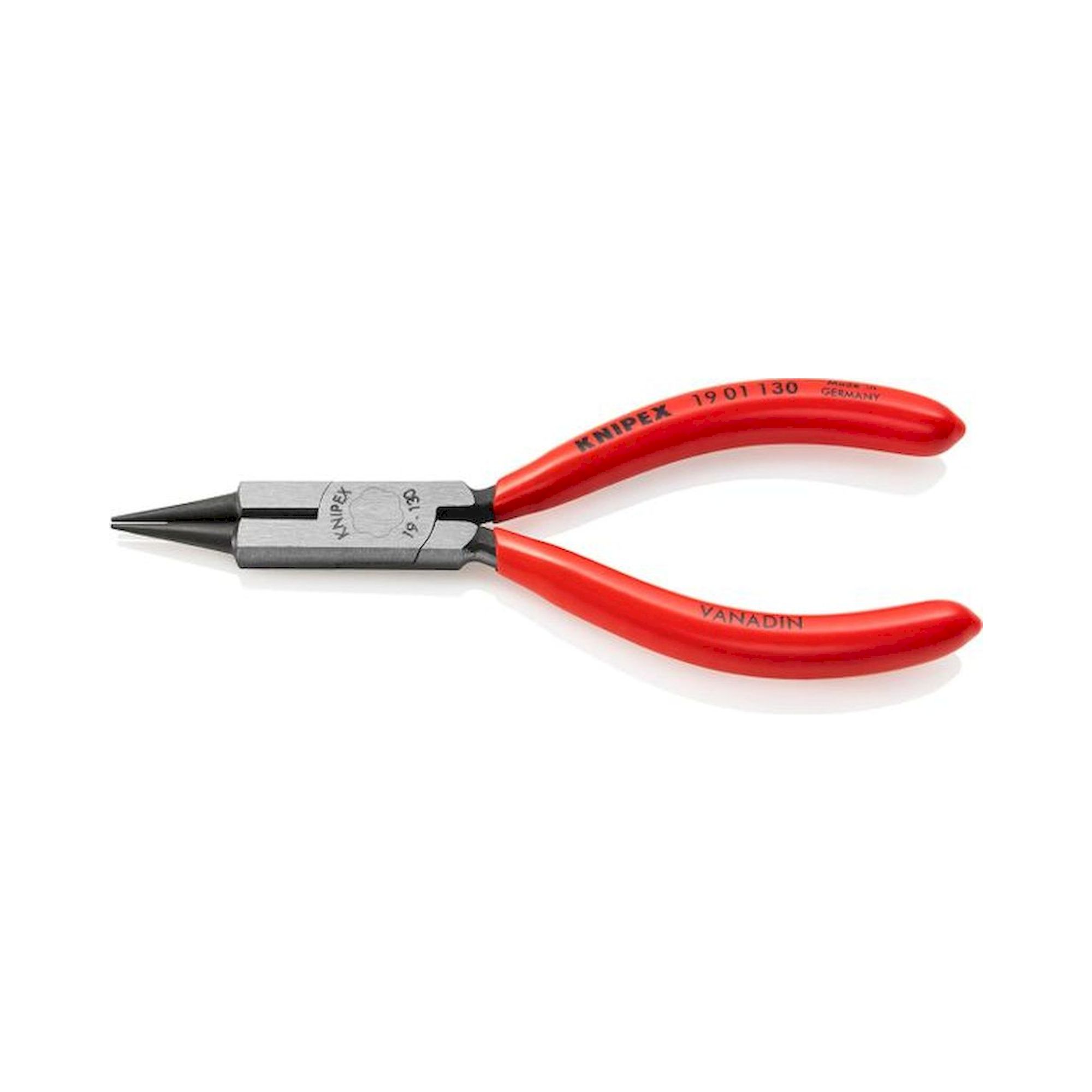 Knipex 19 01 130. Rundzange mit Schneide (Schmuckbiegezange), schwarz atramentiert, 130 mm