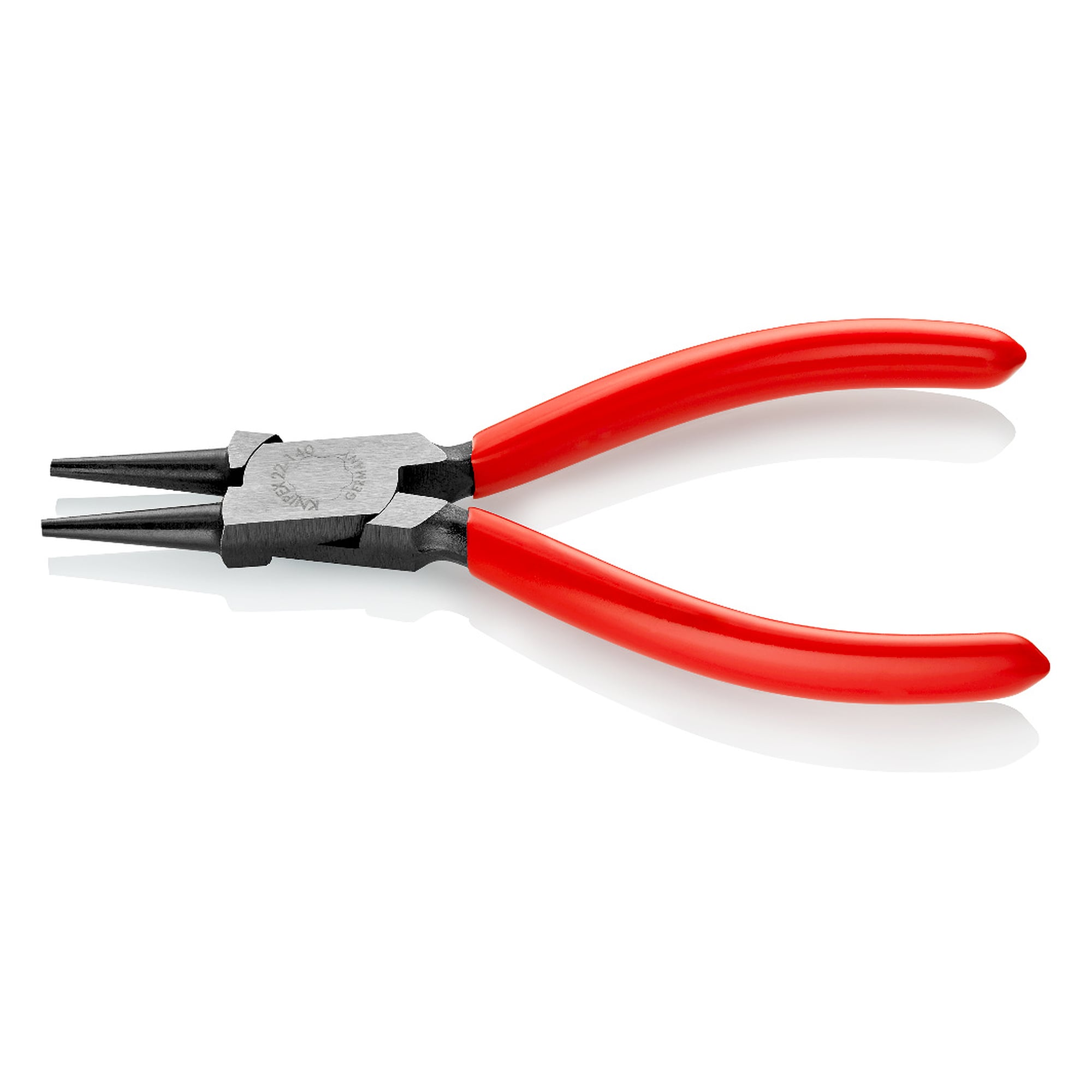 Round nose pliers with finely ground jaws for bending wire loops, 140 mm