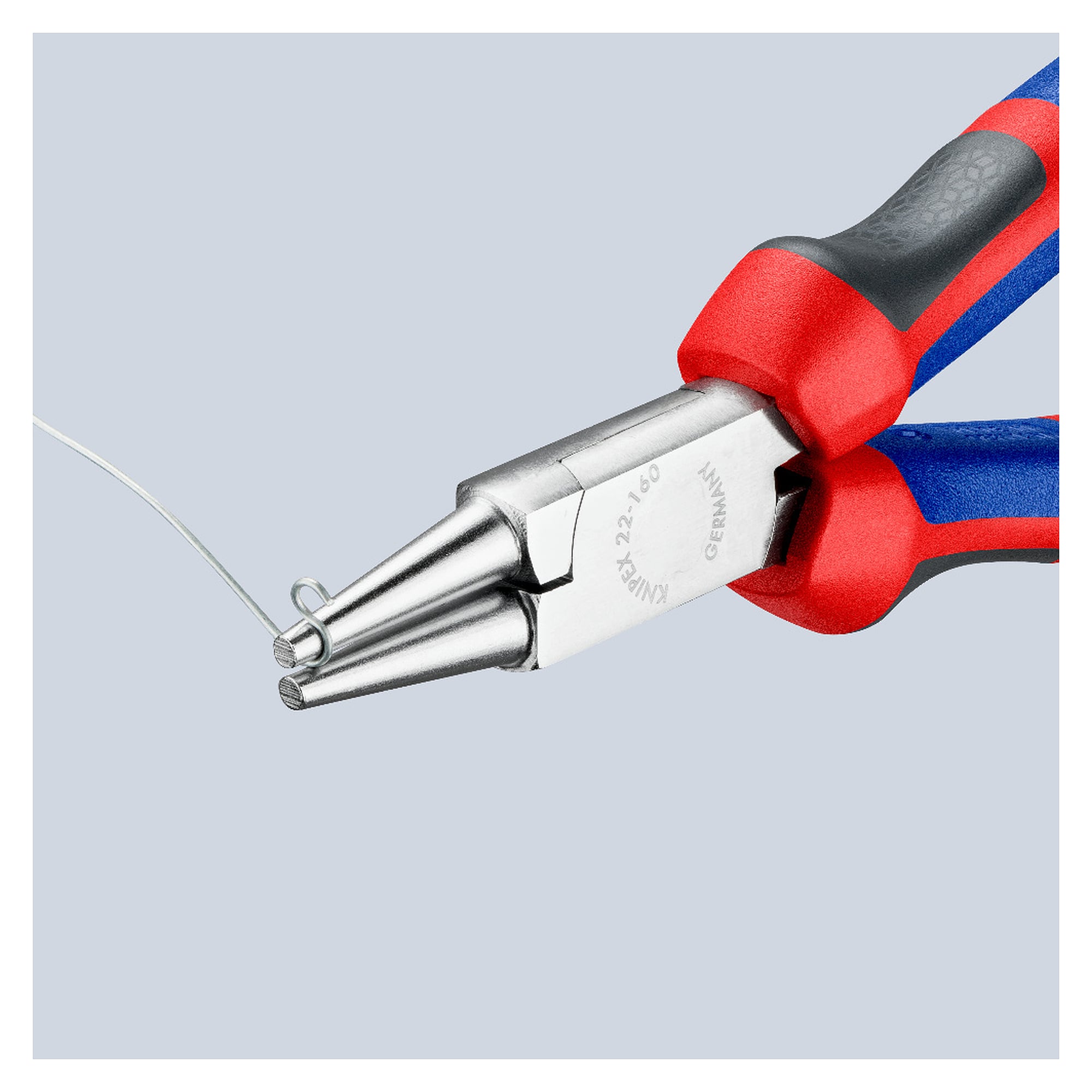 Round nose pliers with comfort handles for wire loops, chrome-plated, 160 mm