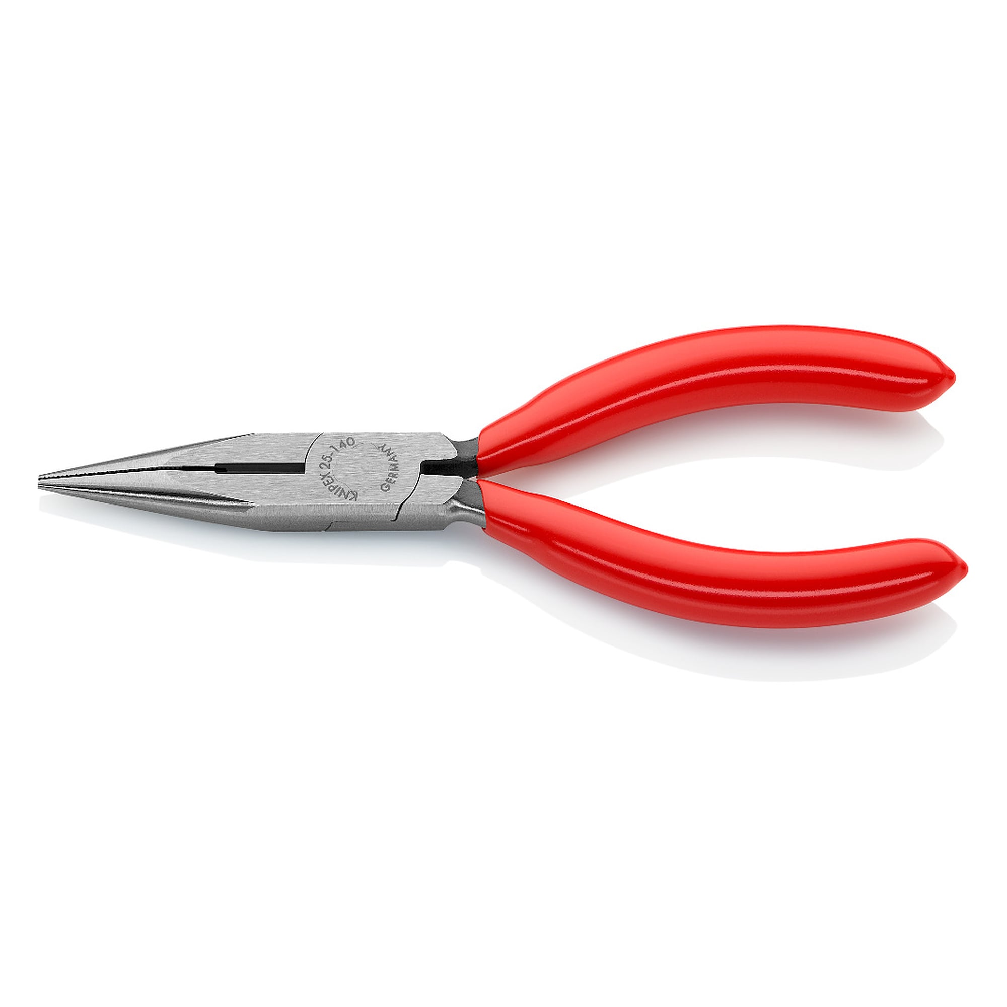 Pince à becs demi-ronds avec tranchant, préhension dentée, becs 42,0 mm, 140 mm