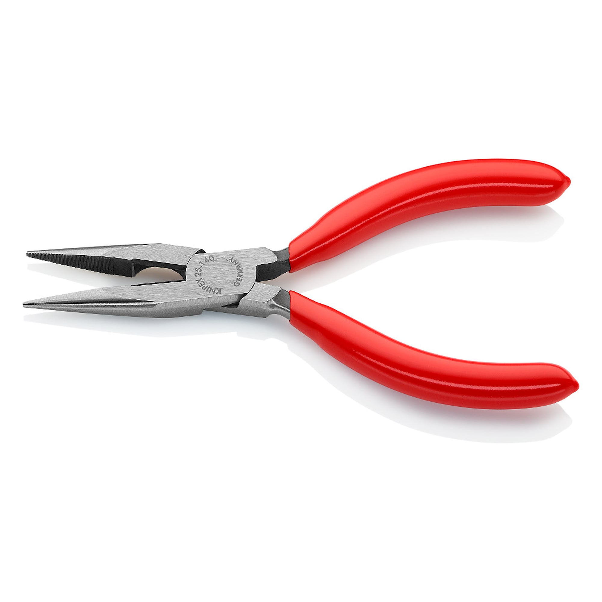 Pince à becs demi-ronds avec tranchant, préhension dentée, becs 42,0 mm, 140 mm