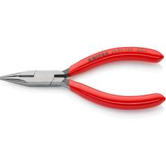 Knipex 25 01 125. Needle nose pliers with cutting edge (radio pliers), black atramentized, 125 mm