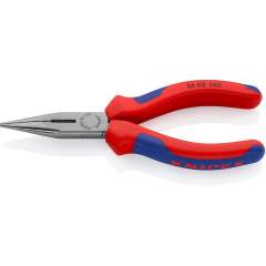 Knipex 25 02 140. Needle nose pliers with cutting edge (radio pliers), black atramentized, 140 mm