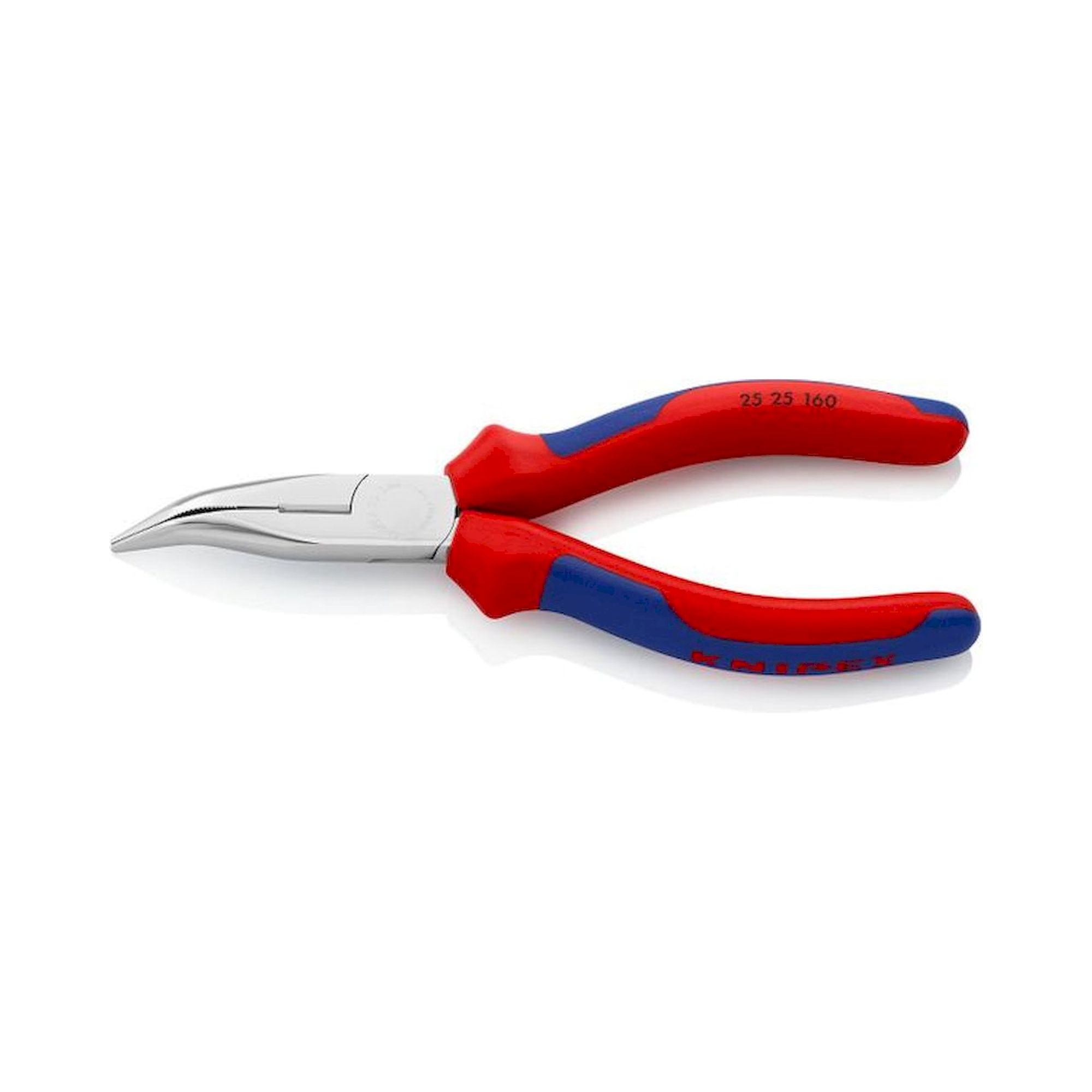 Knipex 25 25 160. Flachrundzange mit Schneide (Radiozange), verchromt, 160 mm