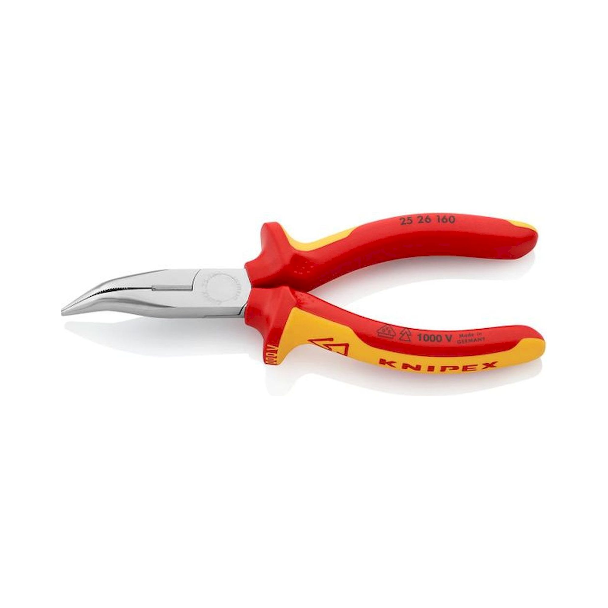 Knipex 25 26 160. Needle nose pliers with cutting edge (radio pliers), chrome-plated, insulated 160 mm