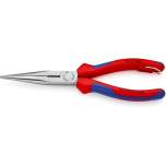 Knipex 26 12 200 T. Needle nose pliers with cutting edge (cranesbill pliers), black atramentized, fastening eyelet, 200 mm