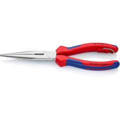 Knipex 26 15 200 T. Needle nose pliers with cutting edge (cranesbill pliers), chrome-plated, fastening eyelet, 200 mm