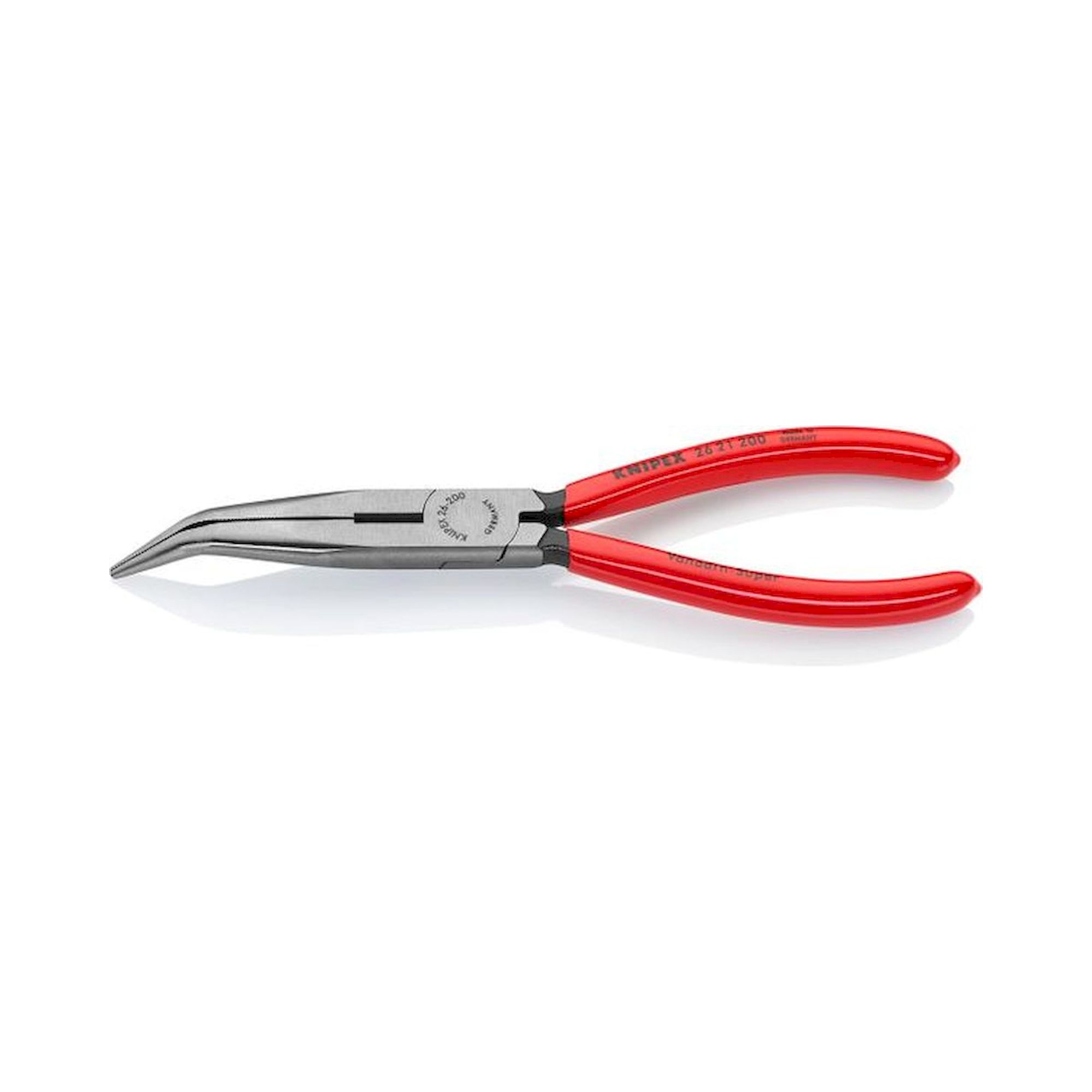 Knipex 26 21 200. Needle nose pliers with cutting edge (cranesbill pliers), black atramentized, 200 mm