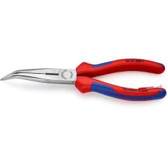 Knipex 26 22 200 T. Needle nose pliers with cutting edge (cranesbill pliers), black atramentized, fastening eyelet, 200 mm
