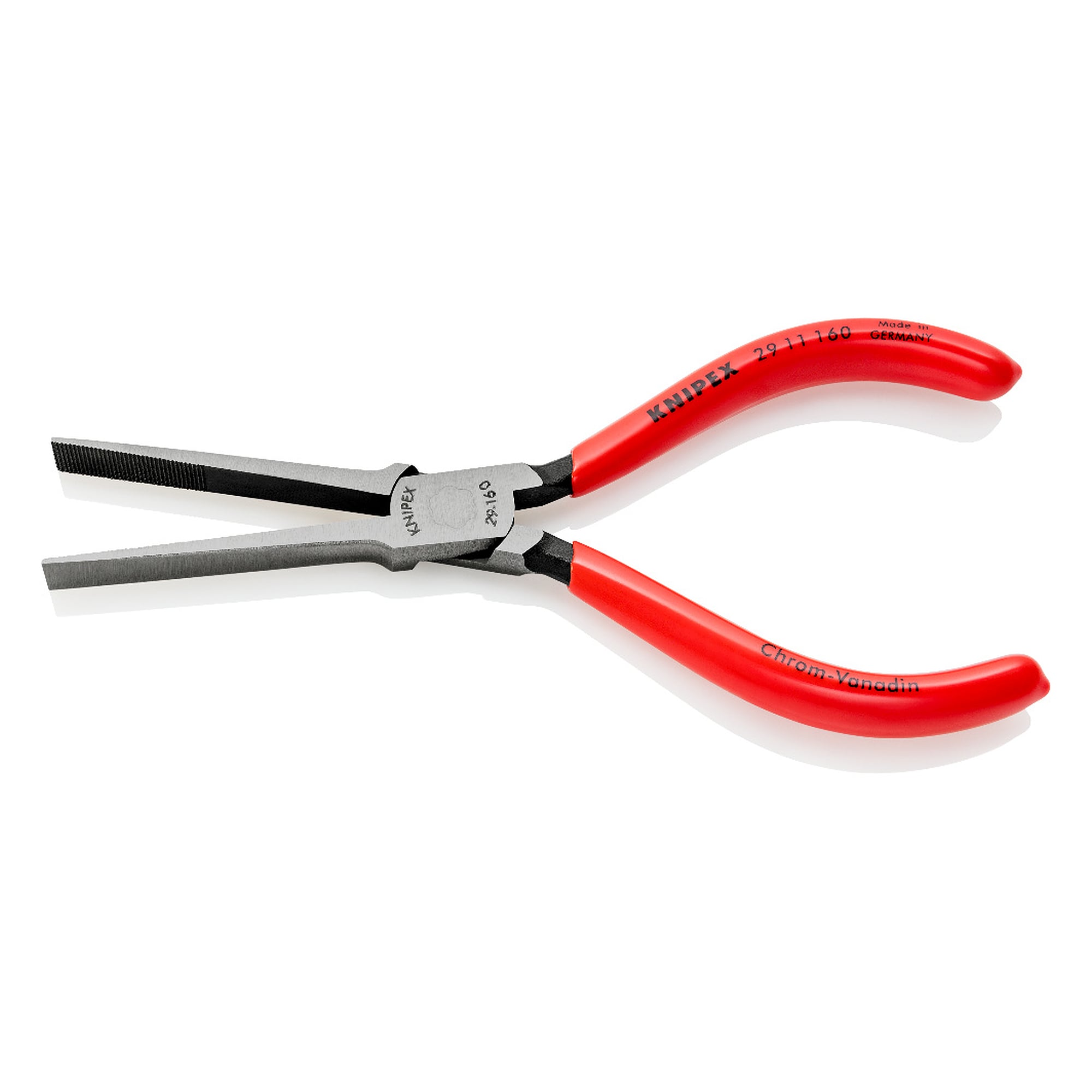 Telephone pliers with extra slim tips, knurled gripping surfaces, black atramentized, 160 mm
