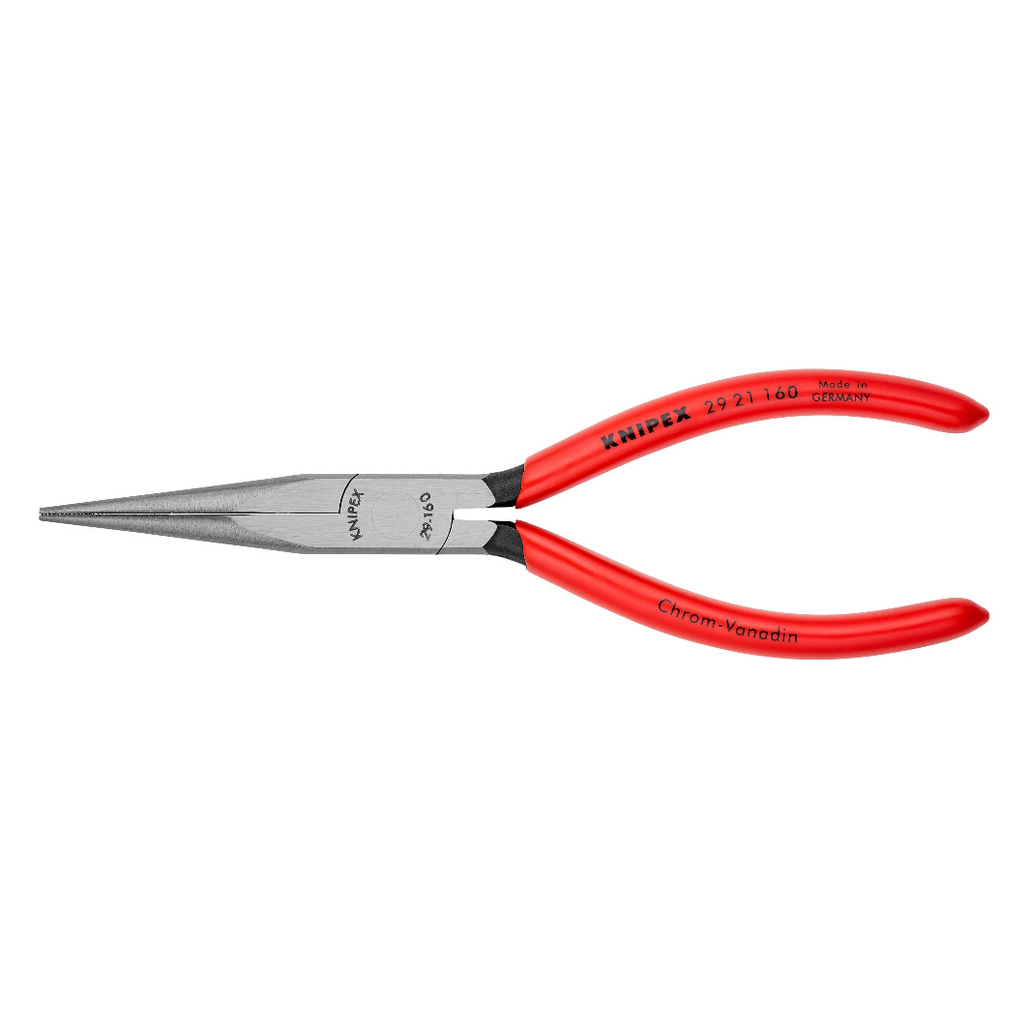 Telephone pliers with fine 2.0 mm tips, cross-hatched jaws, black atramentized, 160 mm