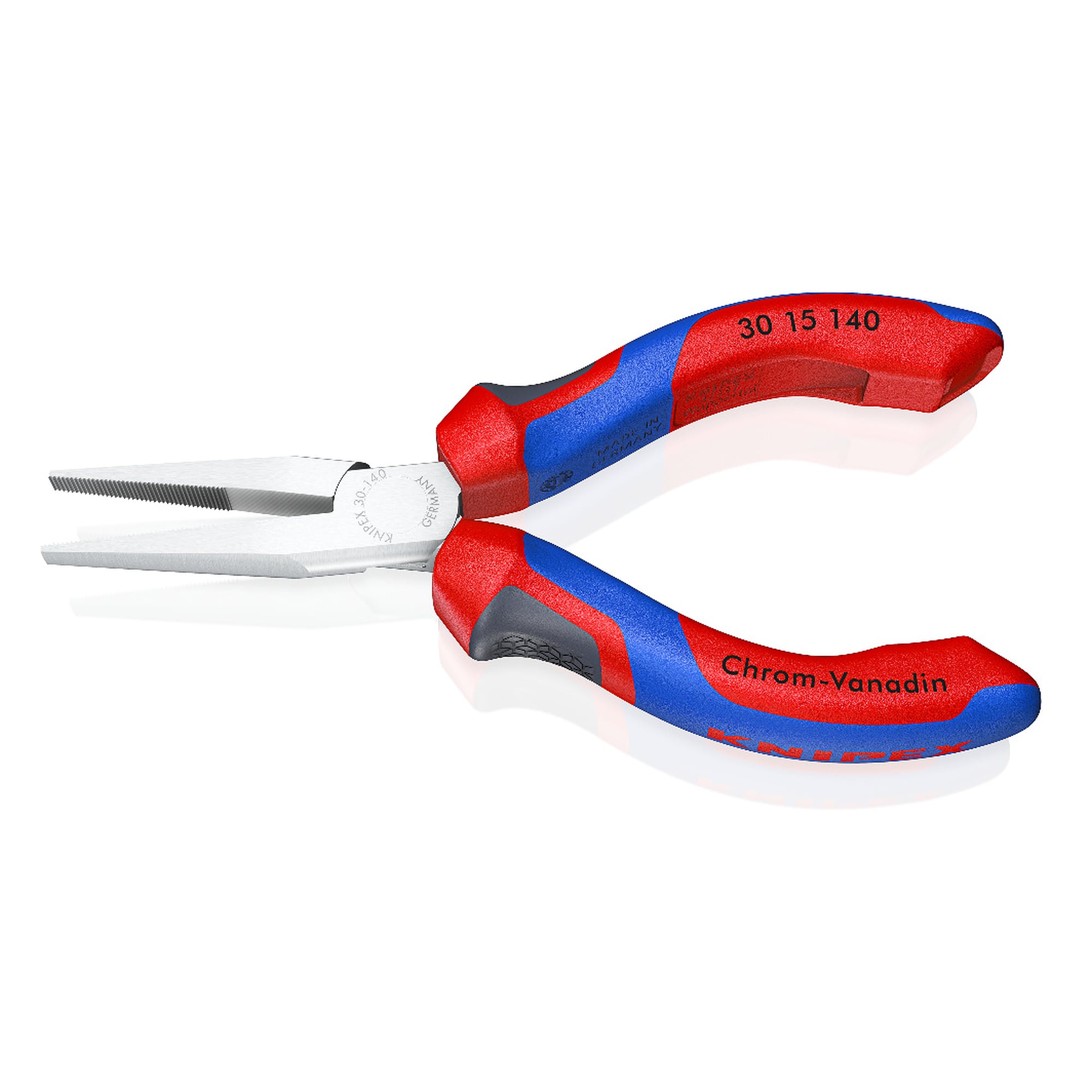 Pince à becs longs chromée à poignées confort, becs 42,0 mm, longueur 140 mm