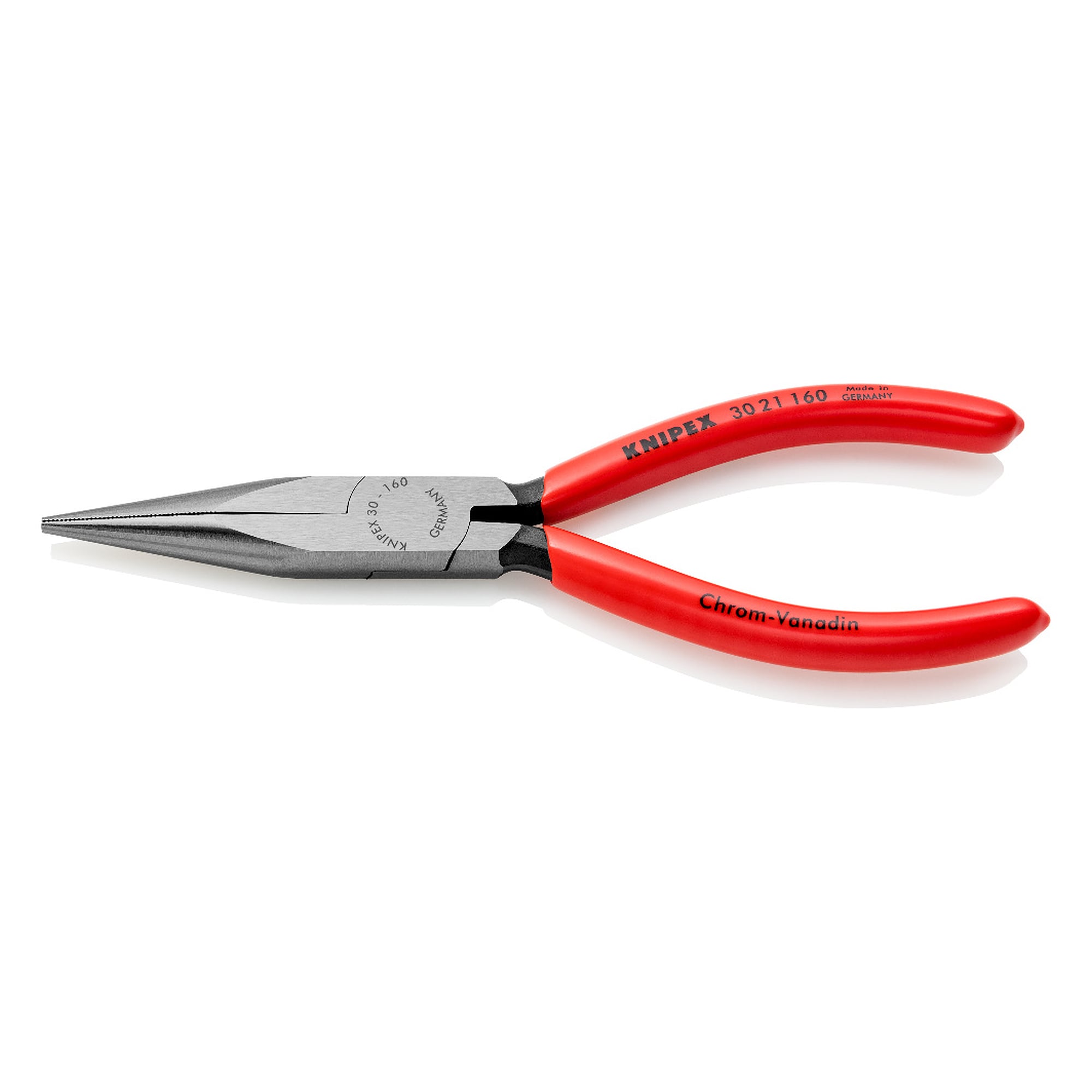 Pince à becs longs atramentée noir, becs 50,0 mm, pointe 2,5 mm, longueur 160 mm