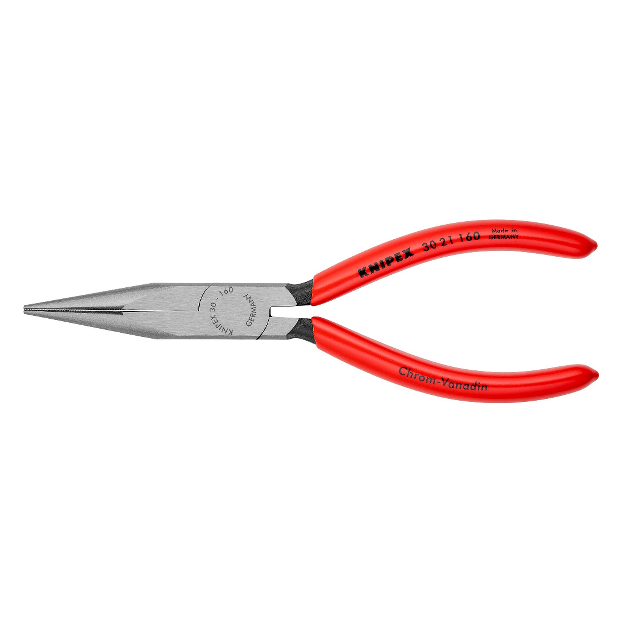 Pince à becs longs atramentée noir, becs 50,0 mm, pointe 2,5 mm, longueur 160 mm