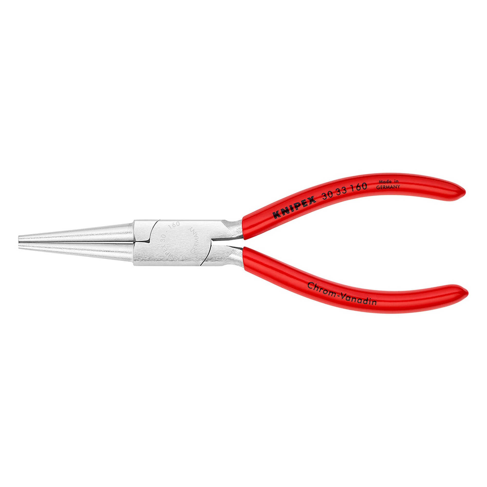 Pince à becs longs chromée, pointe 5,0 mm, becs 41,0 mm, longueur 160 mm