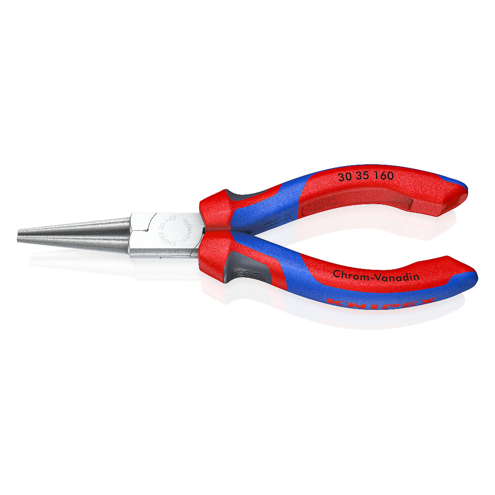 Langbeckzange verchromt mit Comfort-Griffen, Backen 41,0 mm, Spitze 5,0 mm, Länge 160 mm
