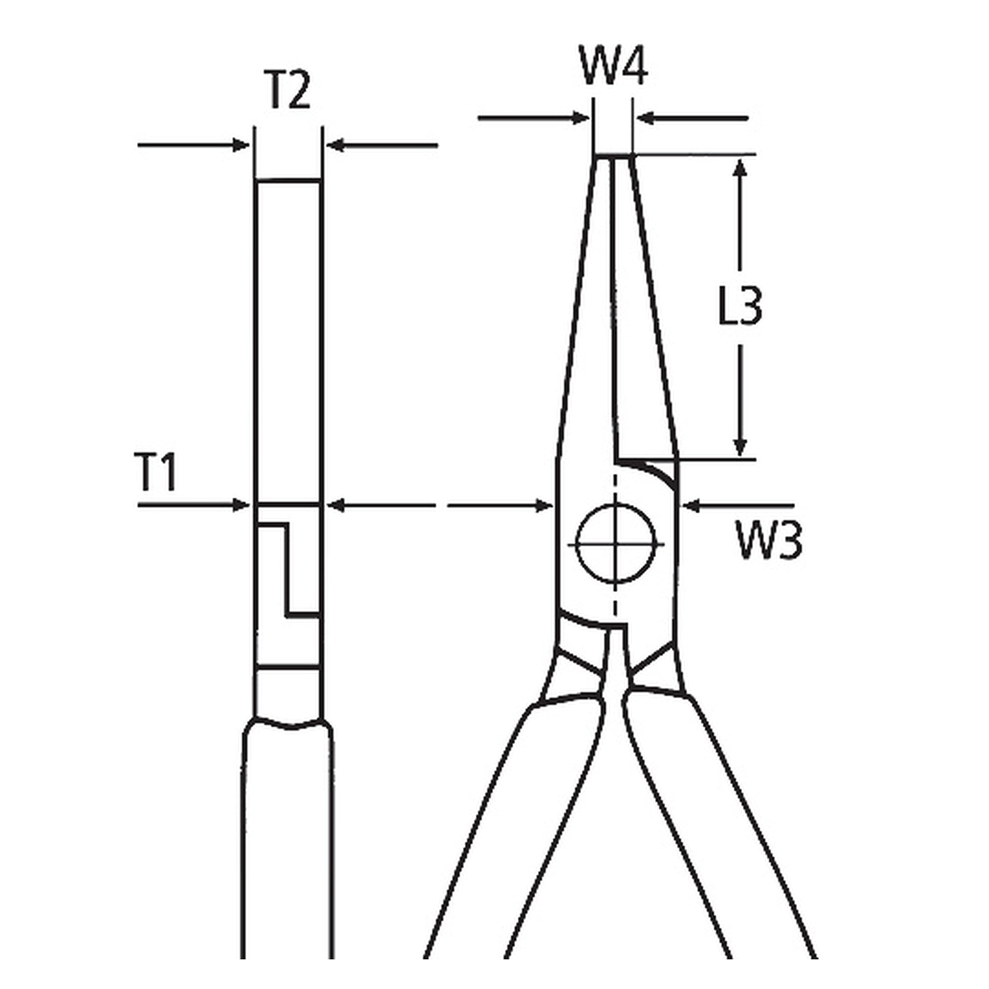 Weberzange mit langen, breiten und dünn zulaufenden Backen, 160 mm