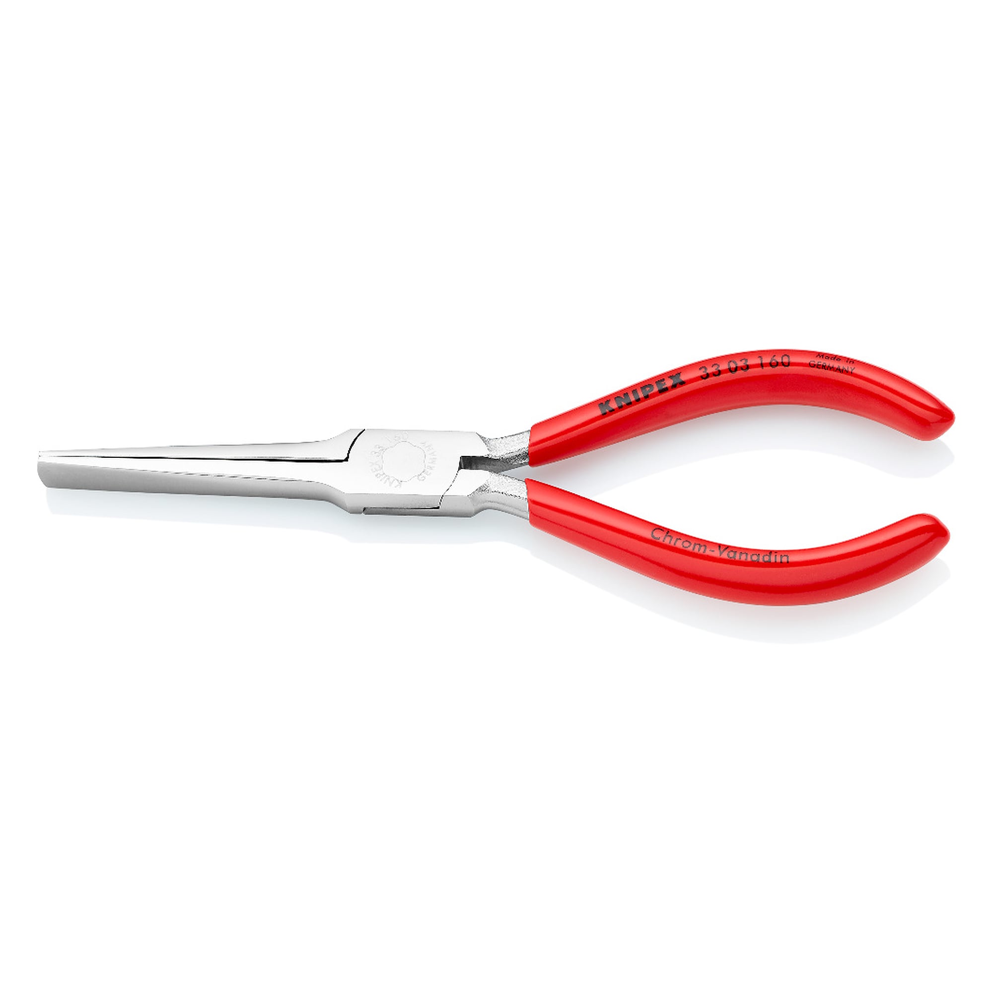Pince de tisserand chromée, mâchoires de 9,0 mm effilées à 1,5 mm, 160 mm