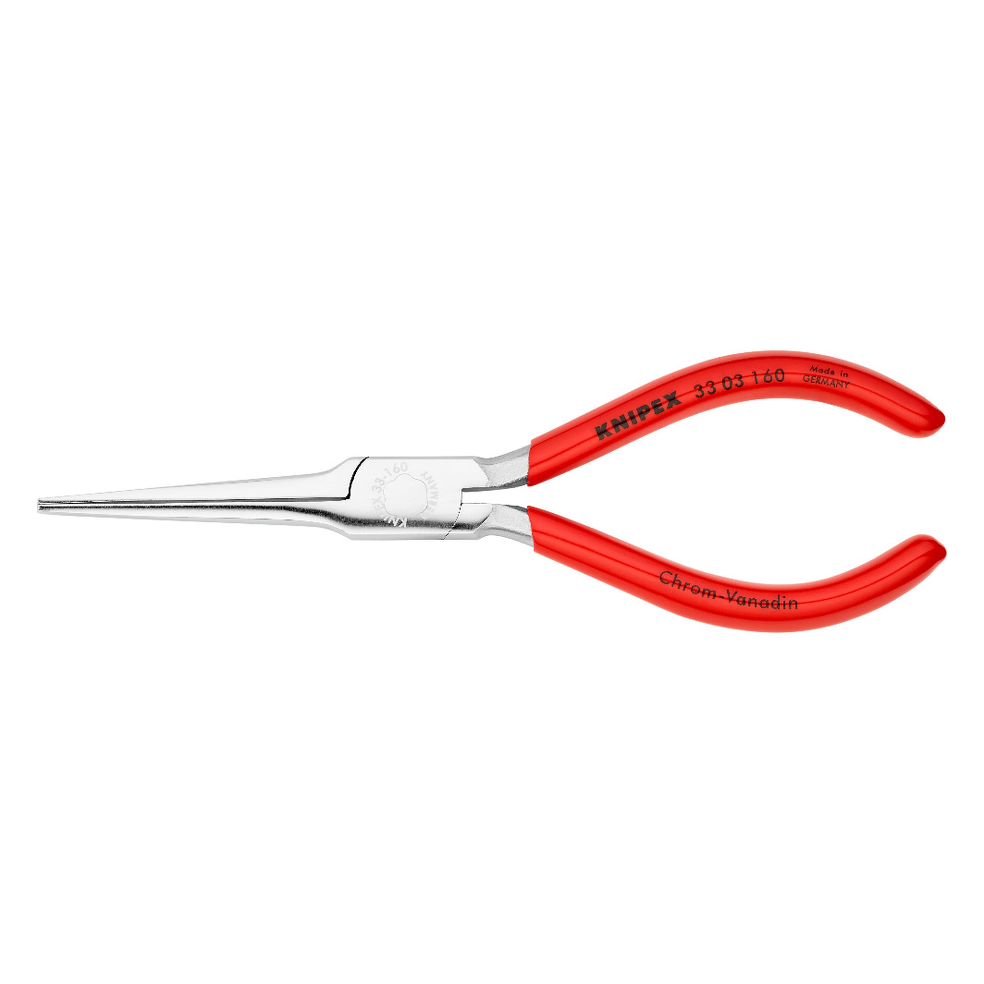 Pince de tisserand chromée, mâchoires de 9,0 mm effilées à 1,5 mm, 160 mm