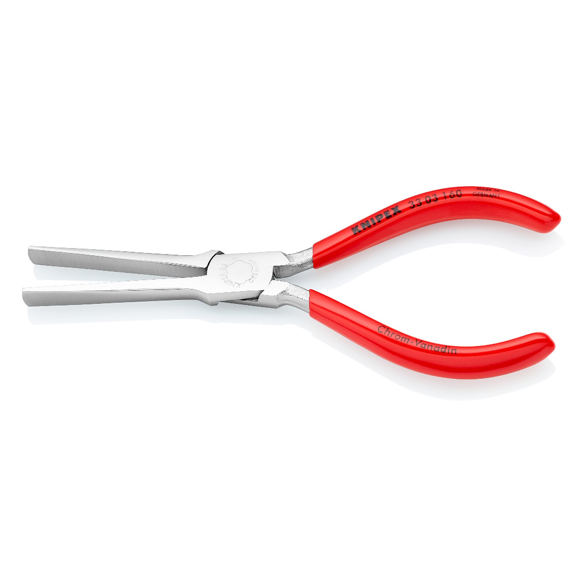 Pince de tisserand chromée, mâchoires de 9,0 mm effilées à 1,5 mm, 160 mm